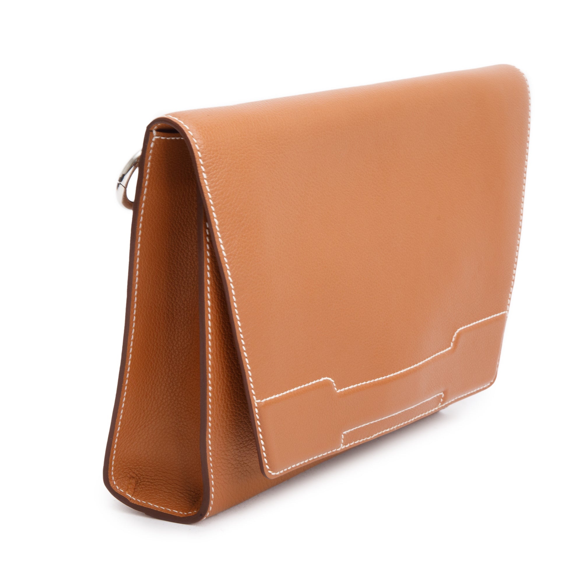 Hermes 2022 Gold Evercolor Calfskin Leather Novapolis Pouch