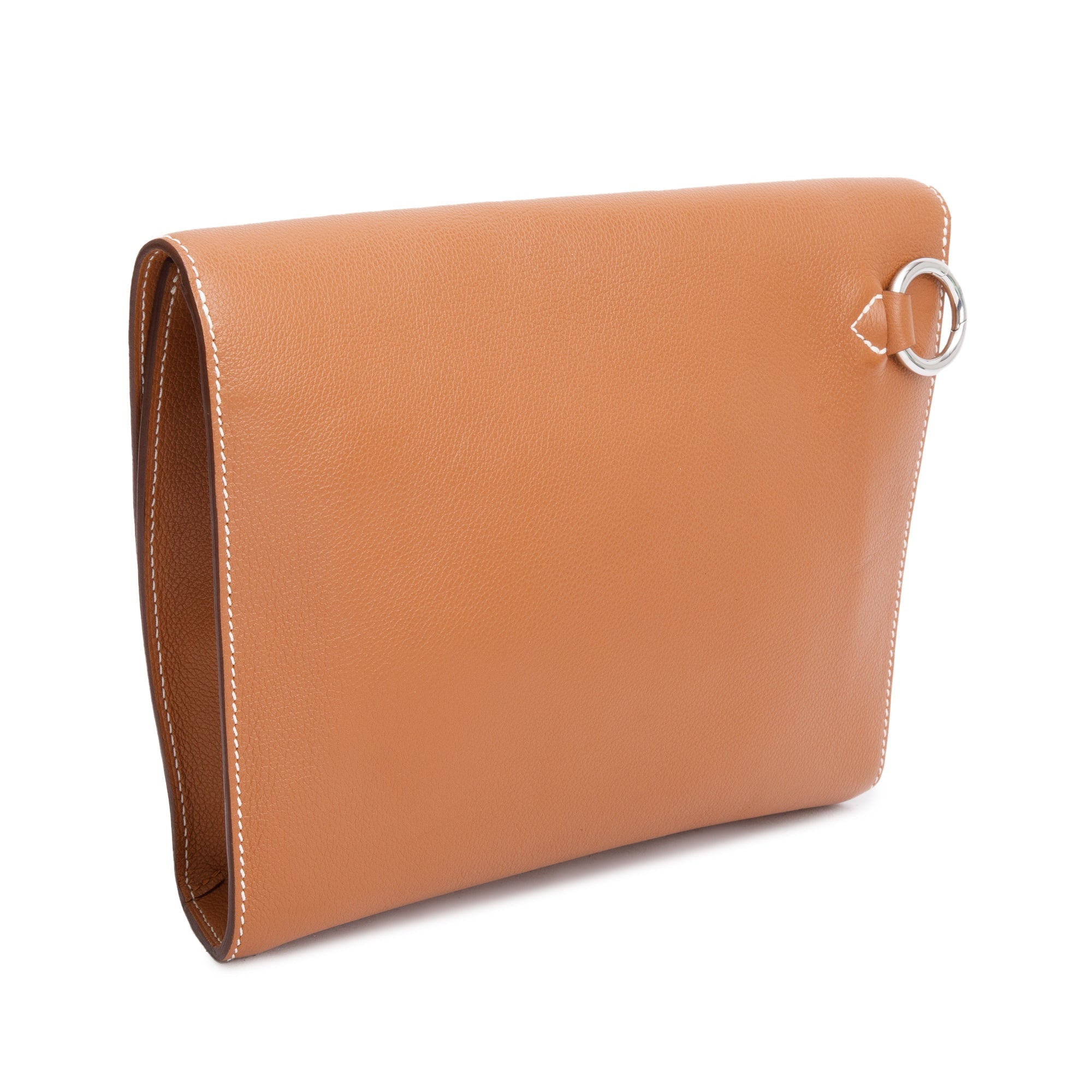 Hermes 2022 Gold Evercolor Calfskin Leather Novapolis Pouch