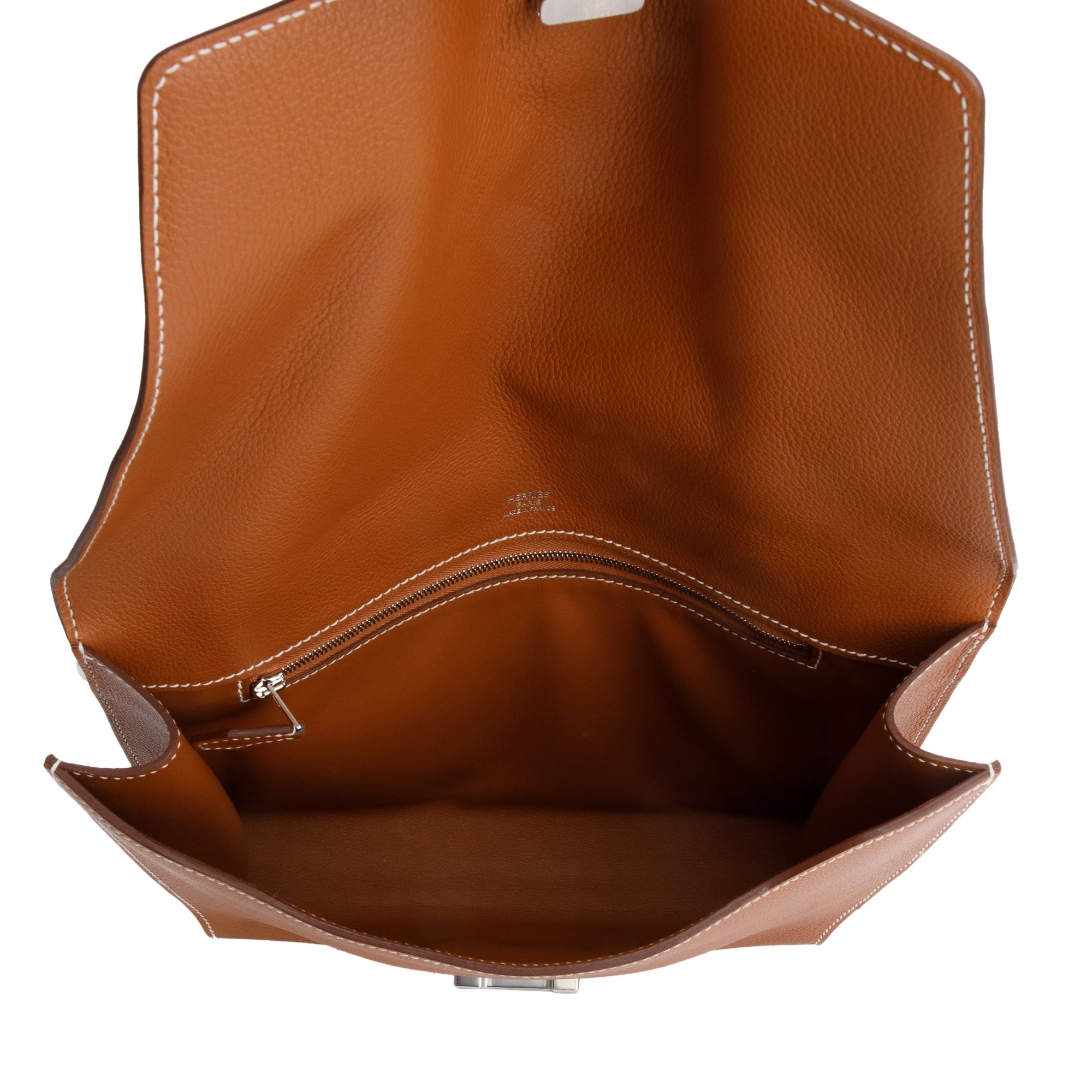 Hermes 2022 Gold Evercolor Calfskin Leather Novapolis Pouch