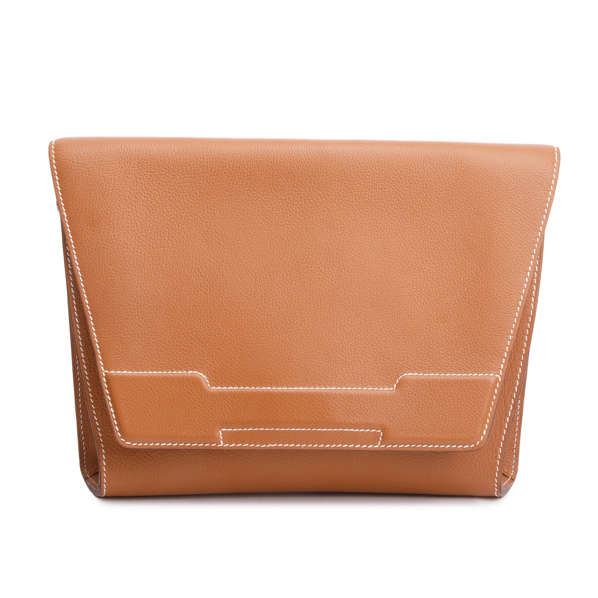 Hermes 2022 Gold Evercolor Calfskin Leather Novapolis Pouch