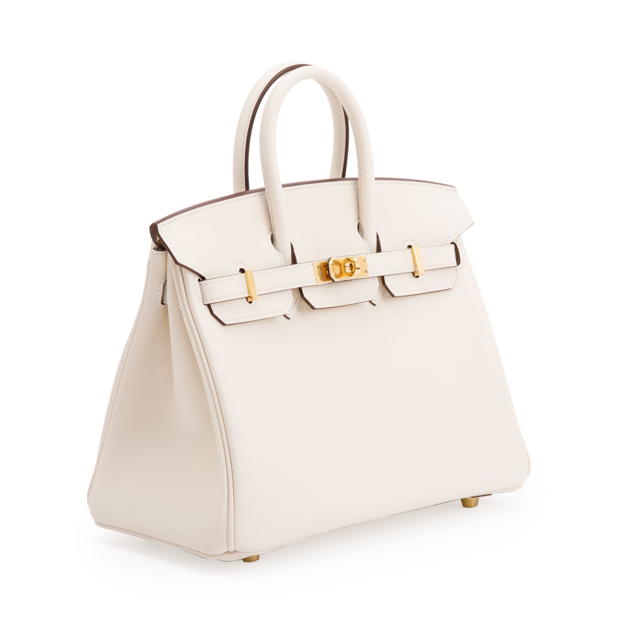 Hermes 2022 Nata Swift Leather Birkin 25 w/ Box & Receipt