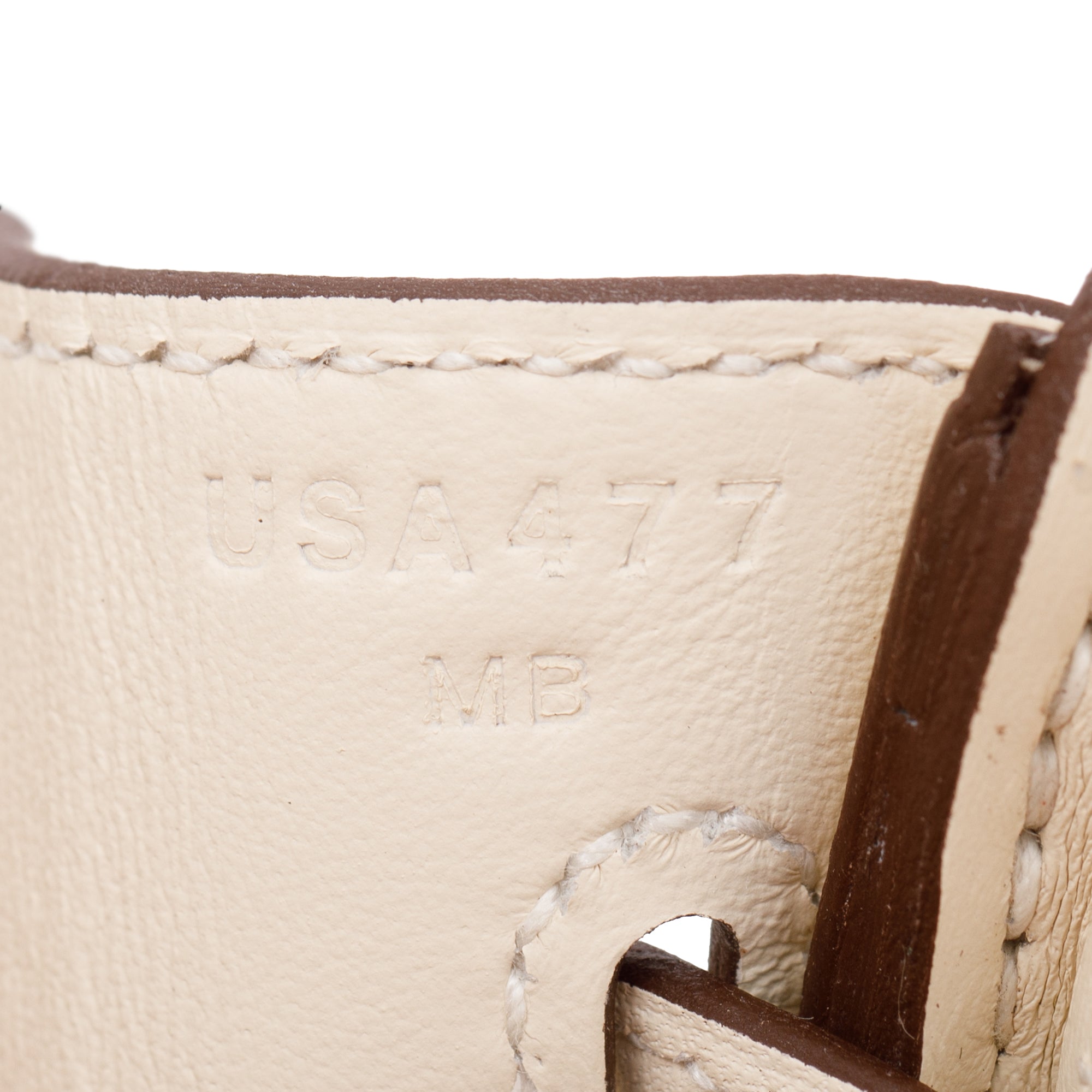 Hermes 2022 Nata Swift Leather Birkin 25 w/ Box & Receipt