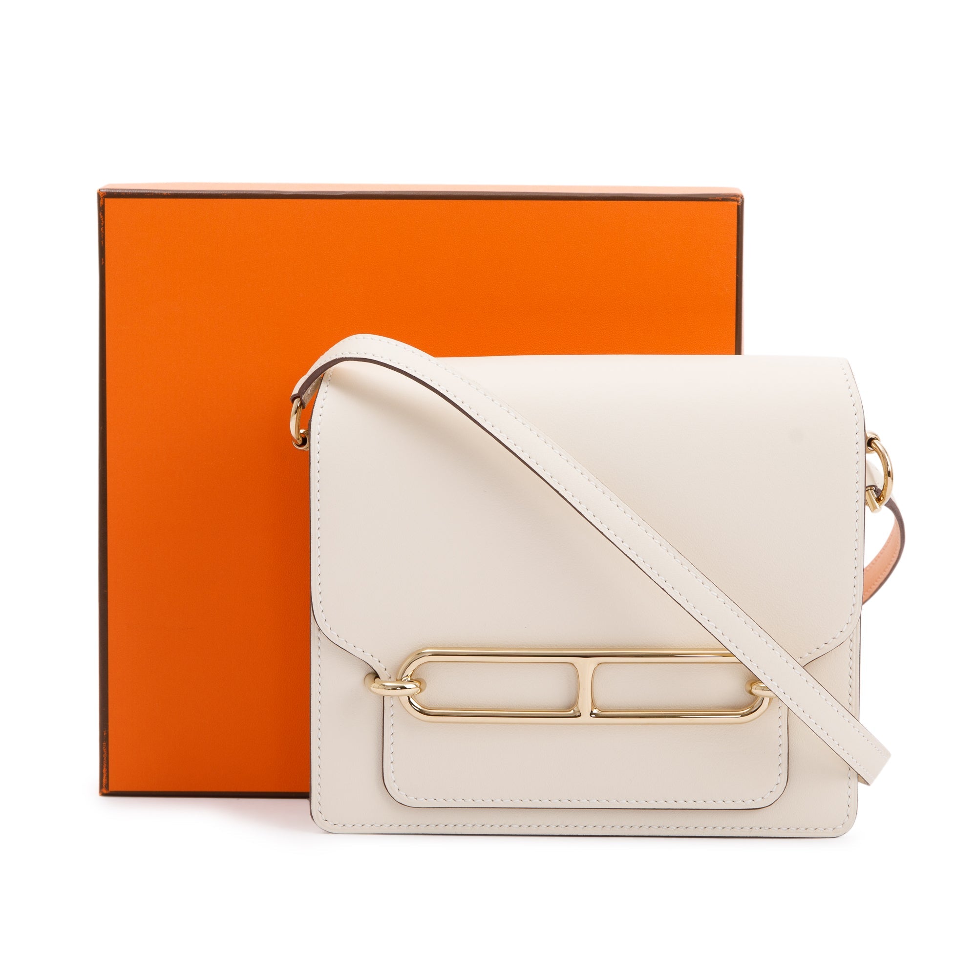 Hermes 2022 Nata Swift Leather Mini Sac Roulis 18 w/ Box