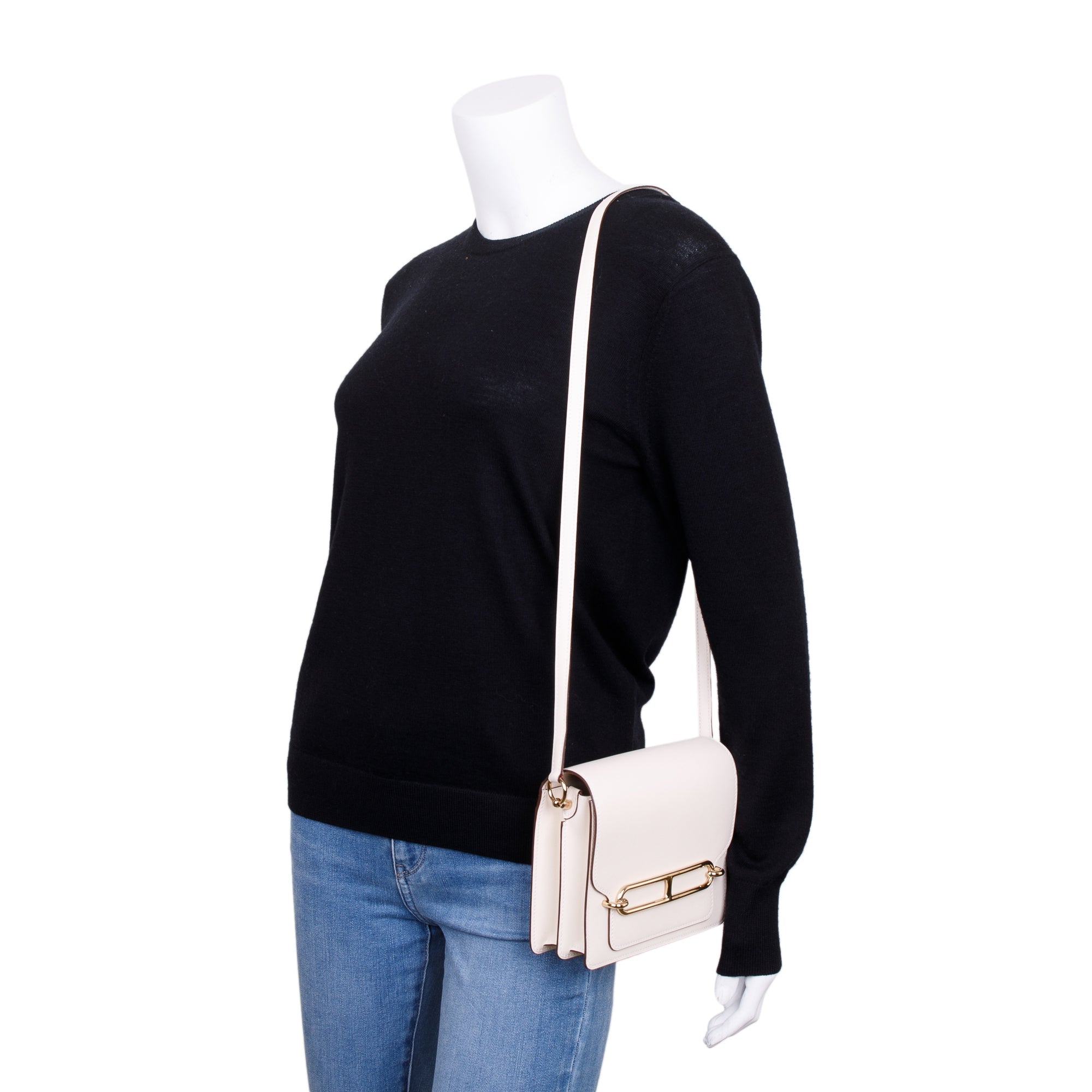 Hermes 2022 Nata Swift Leather Mini Sac Roulis 18 w/ Box