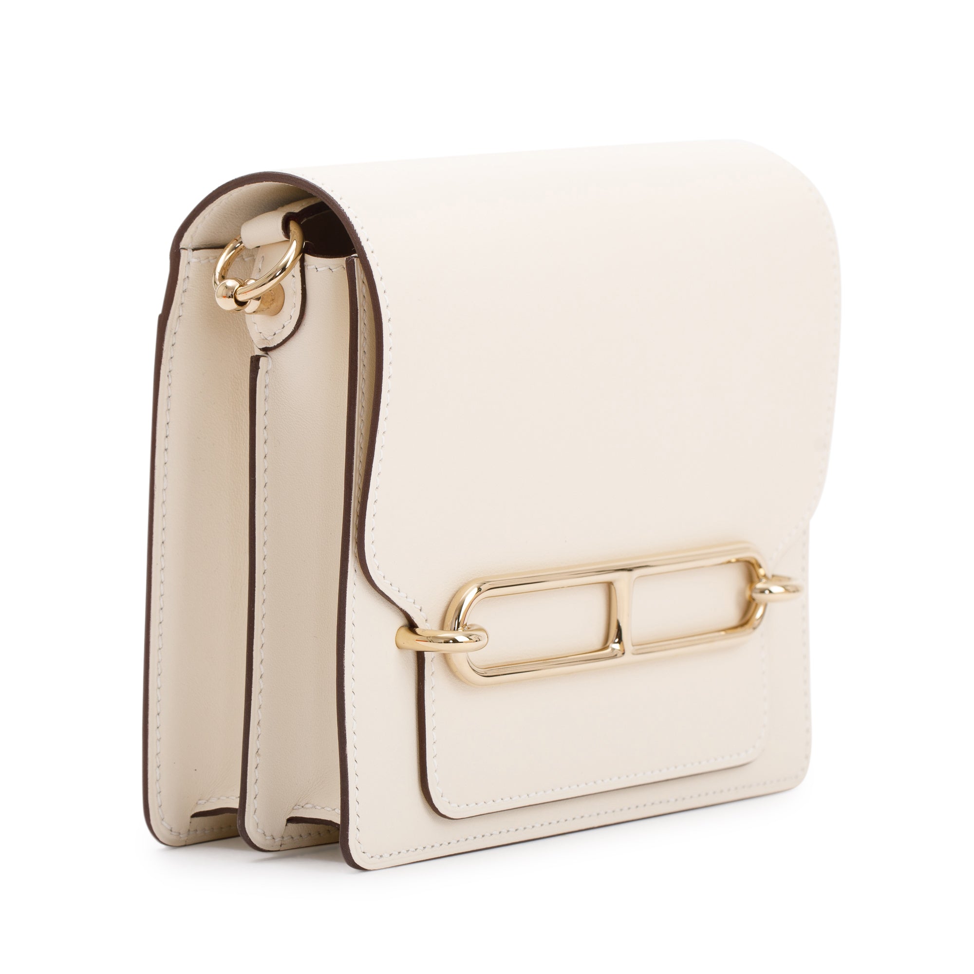 Hermes 2022 Nata Swift Leather Mini Sac Roulis 18 w/ Box