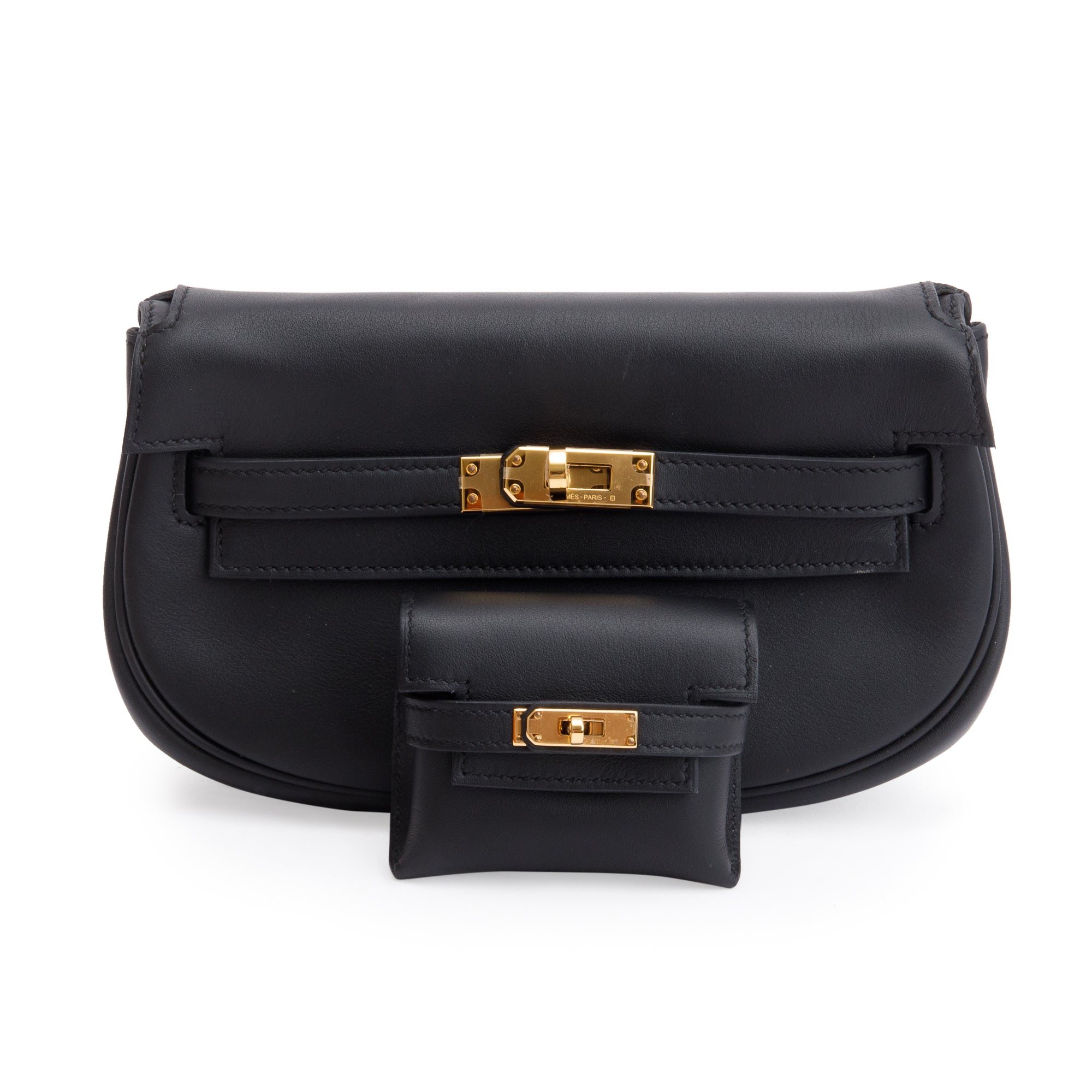 Hermes 2022 Noir Swift Leather Kelly Moove w/ Pouch & Box