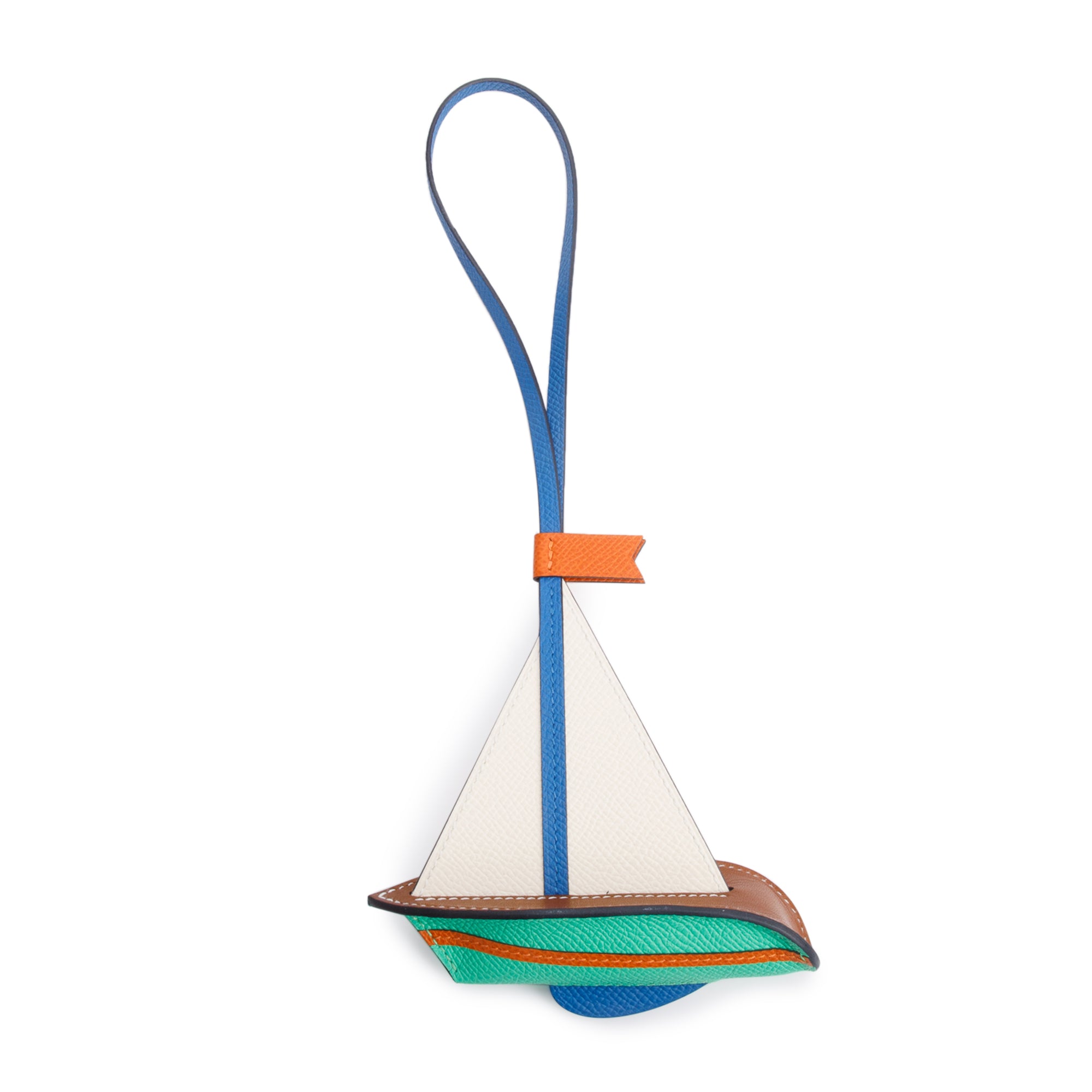 Hermes 2023 BL ZEL Nat Comics Orange Veau Epsom Grigri Sail 24 Bag Charm w/ Box