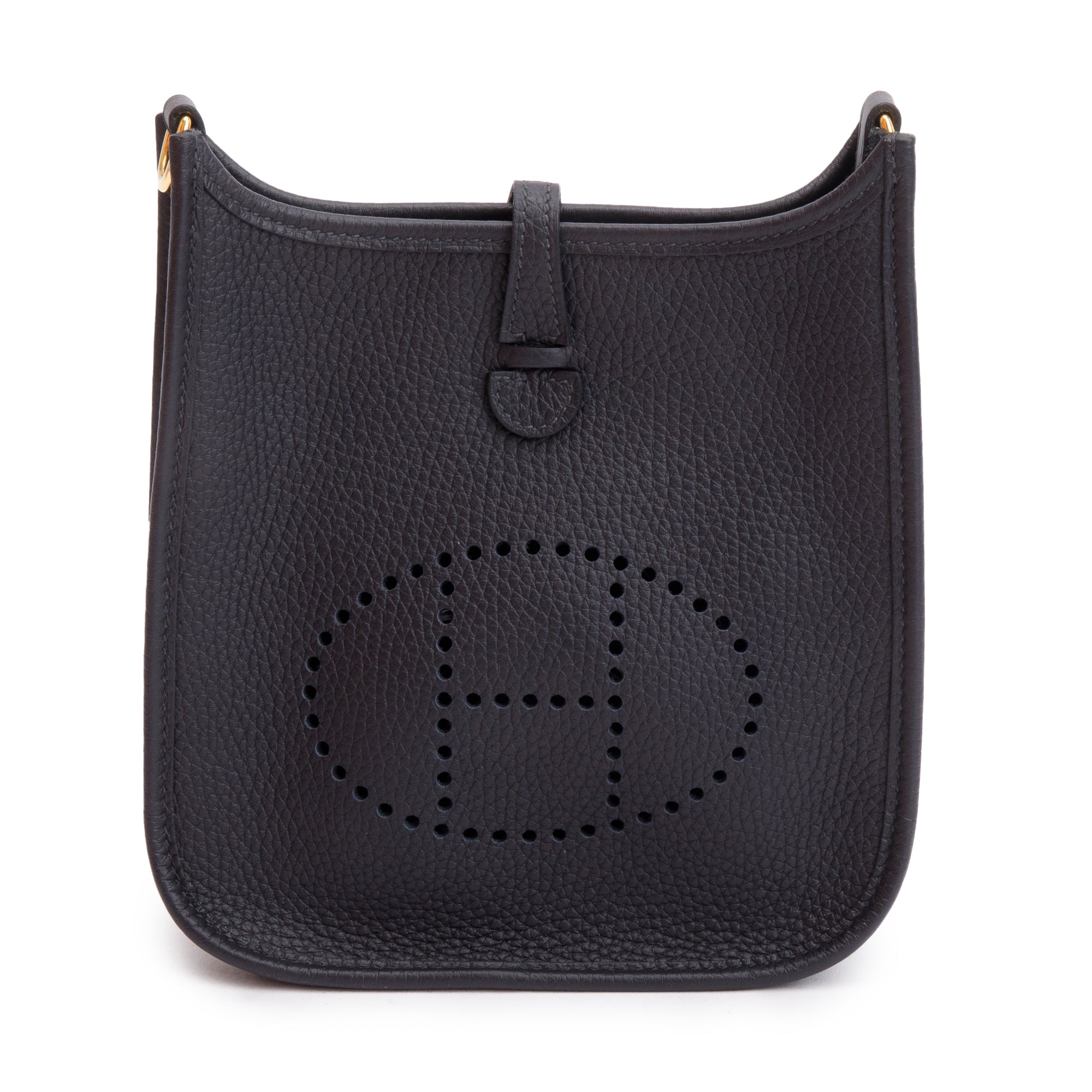Hermes 2023 Caban Noir/Blanc Taurilon Clemence Sangle Zigzag Allegro Evelyne TPM 16 w/ Box & Receipt