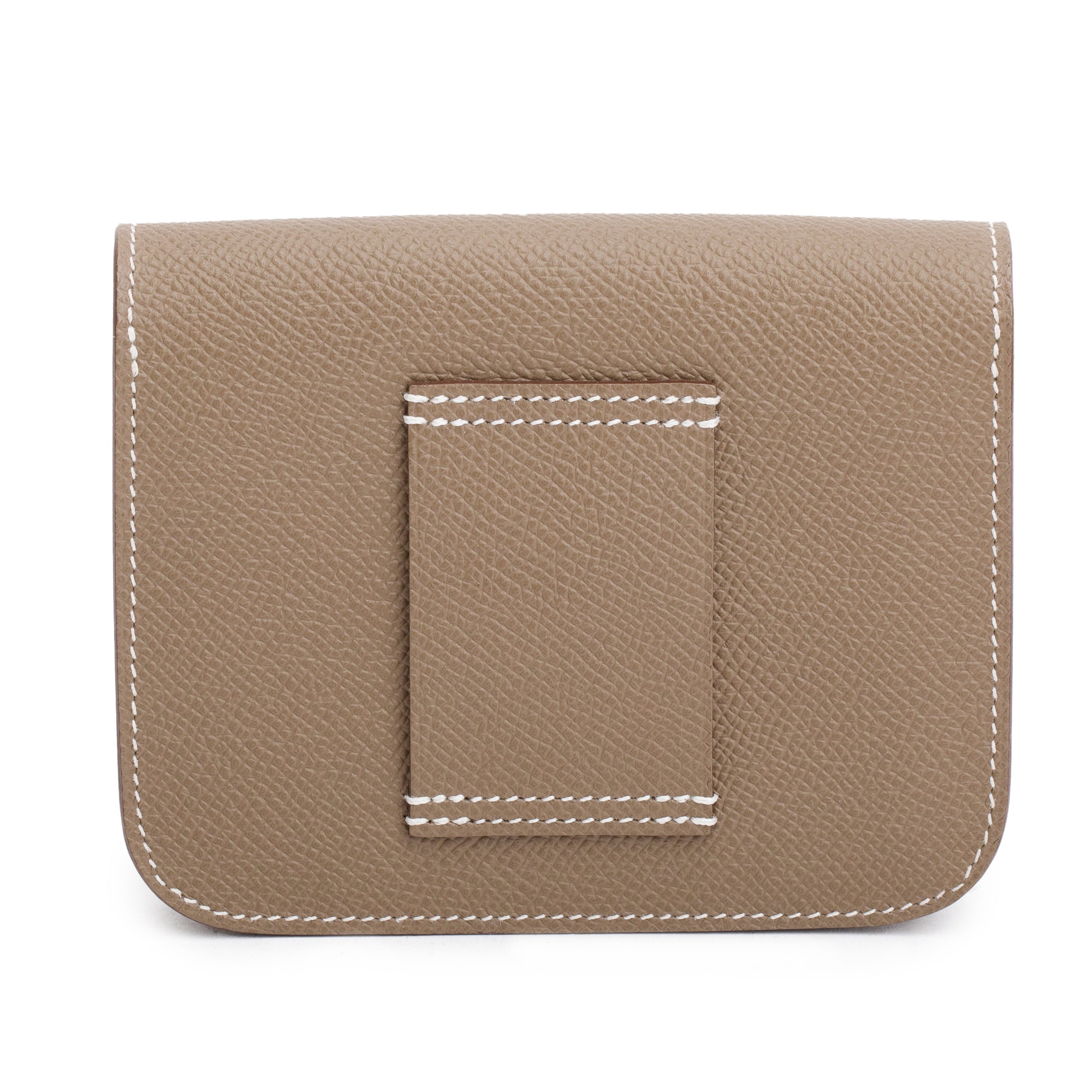 Hermes 2023 Etoupe Veau Epsom Constance Slim Compact Wallet w/ Box & Insert