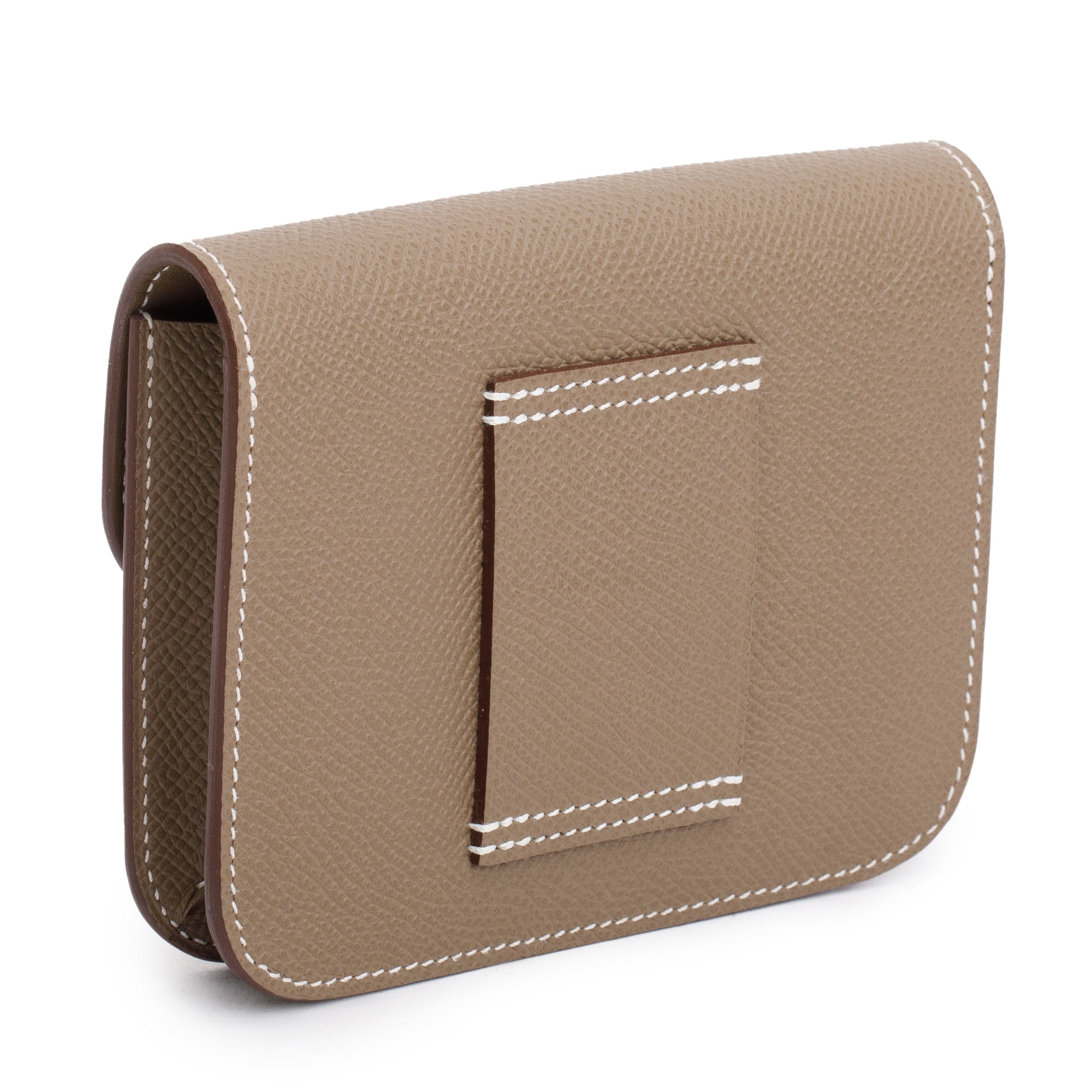 Hermes 2023 Etoupe Veau Epsom Constance Slim Compact Wallet w/ Box & Insert