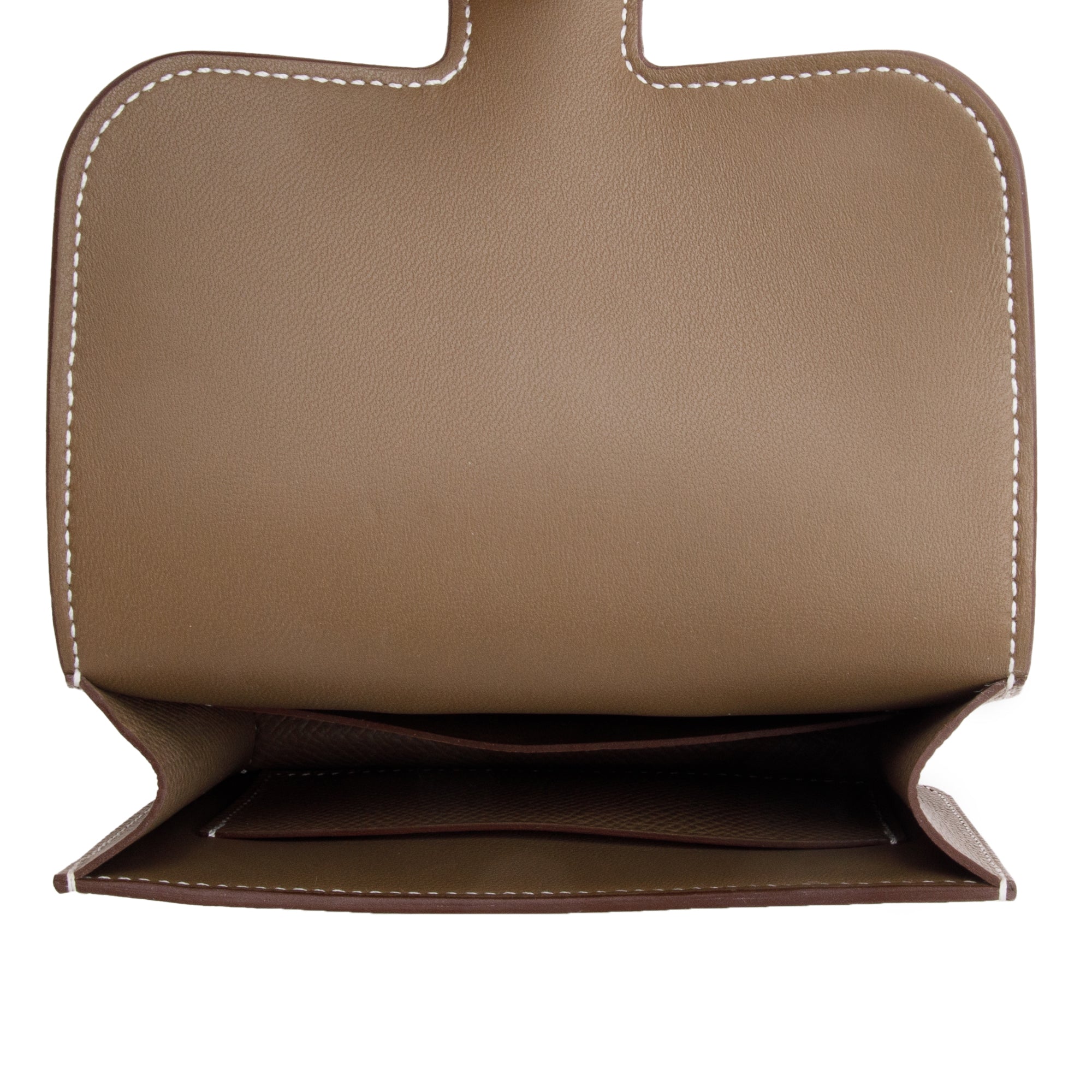 Hermes 2023 Etoupe Veau Epsom Constance Slim Compact Wallet w/ Box & Insert