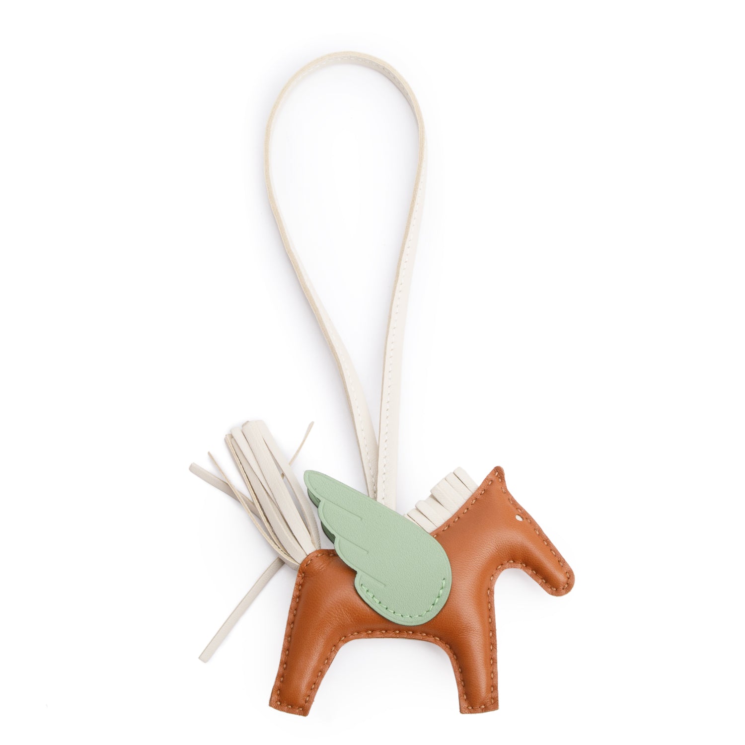 Hermes 2023 Gold Craie Vert Criquet Milo Swift Grigri Rodeo Horse Bag Charm PM w/ Box