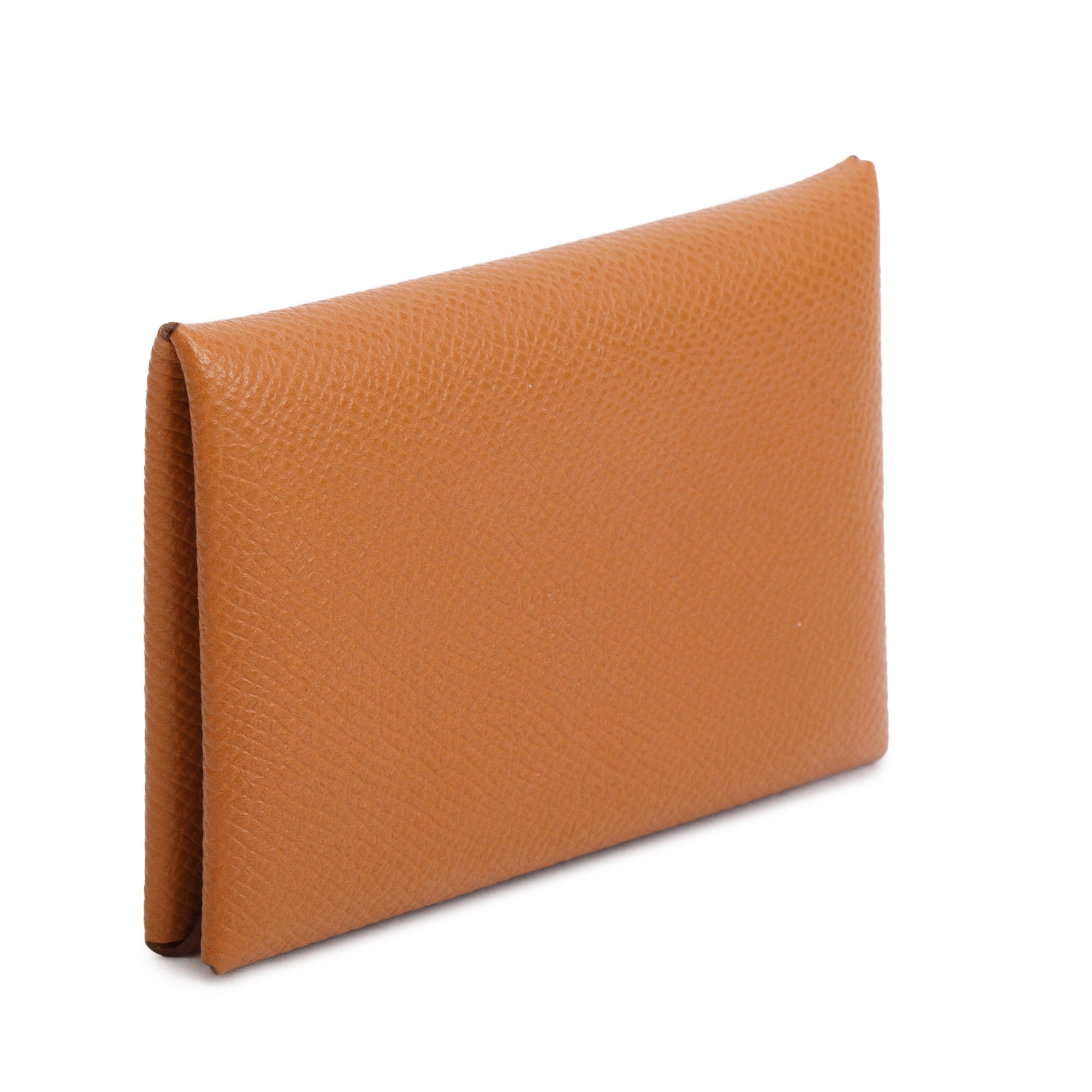 Hermes 2023 Gold Epsom Calvi Card Holder w/ Box & Receipt