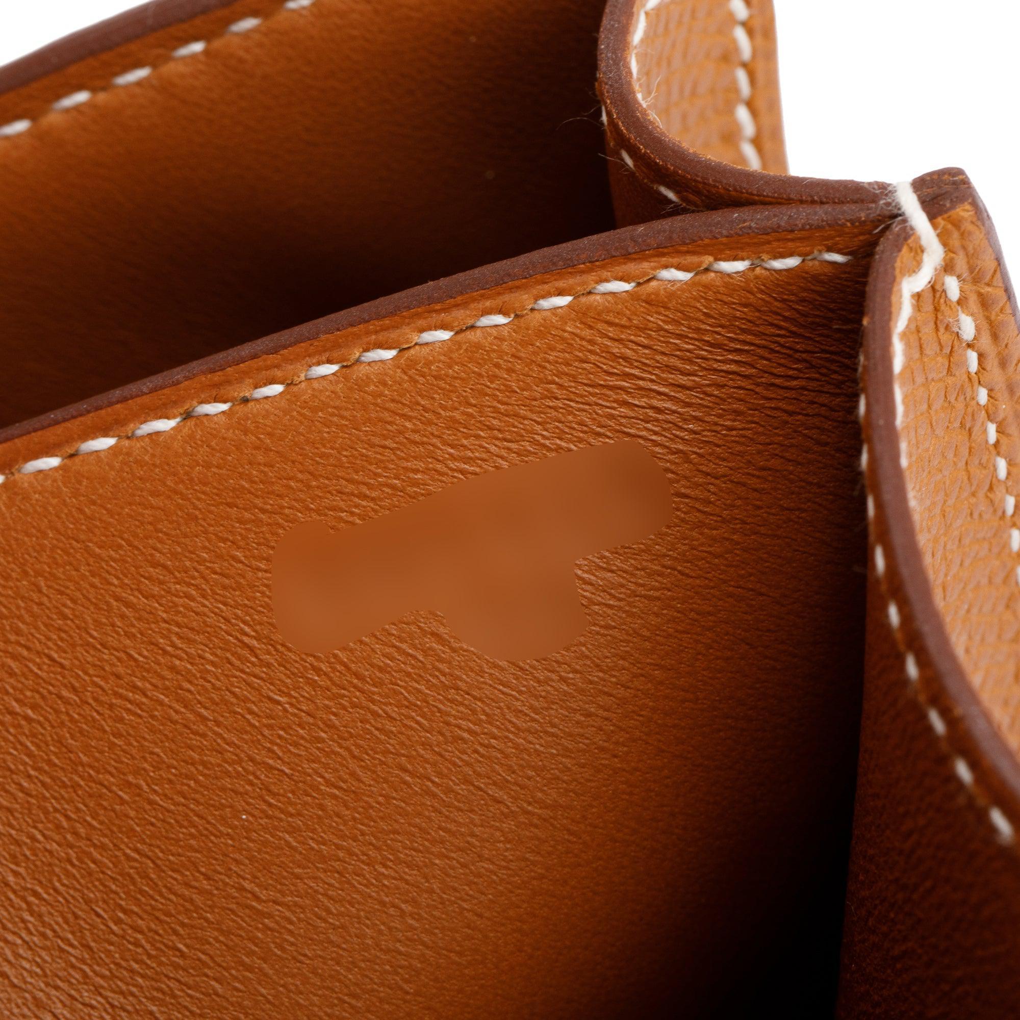 Hermes 2023 Gold Epsom Leather Mini Constance III 18 w/ Box & Receipt