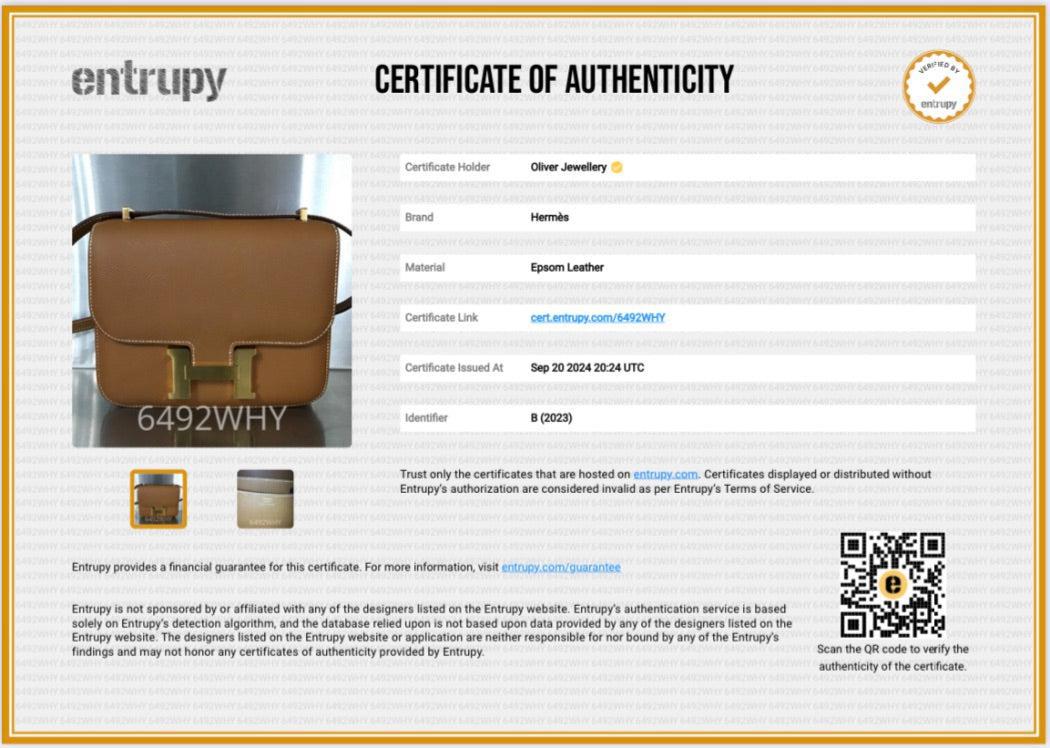 Hermes 2023 Gold Epsom Leather Mini Constance III 18 w/ Box & Receipt