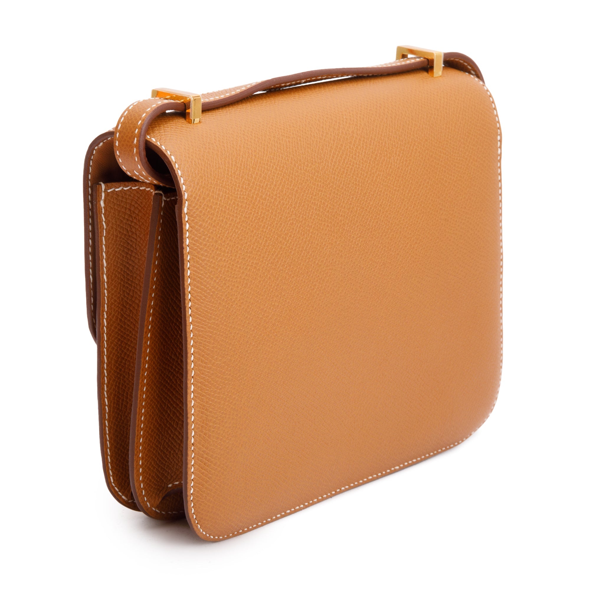 Hermes 2023 Gold Epsom Leather Mini Constance III 18 w/ Box & Receipt
