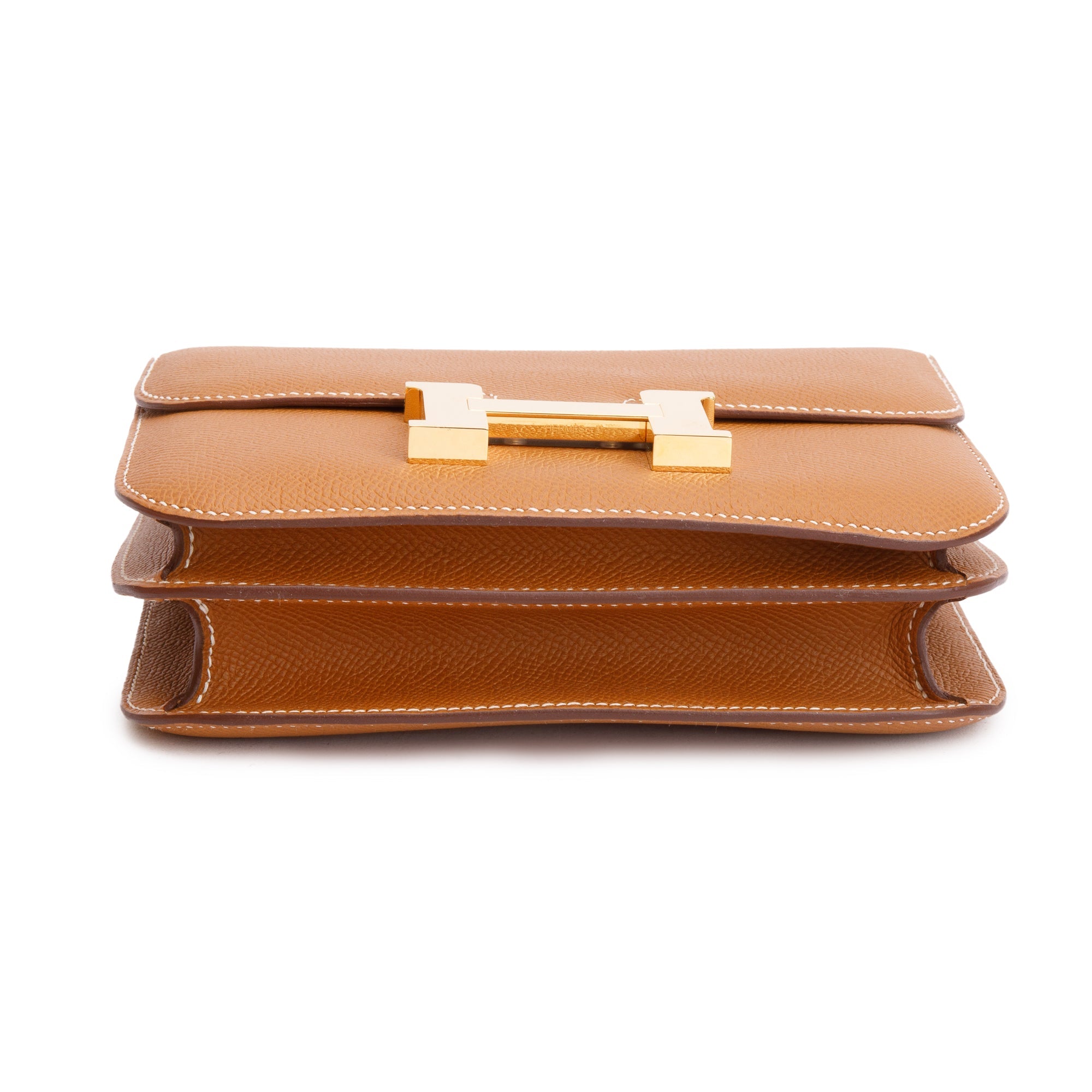 Hermes 2023 Gold Epsom Leather Mini Constance III 18 w/ Box & Receipt