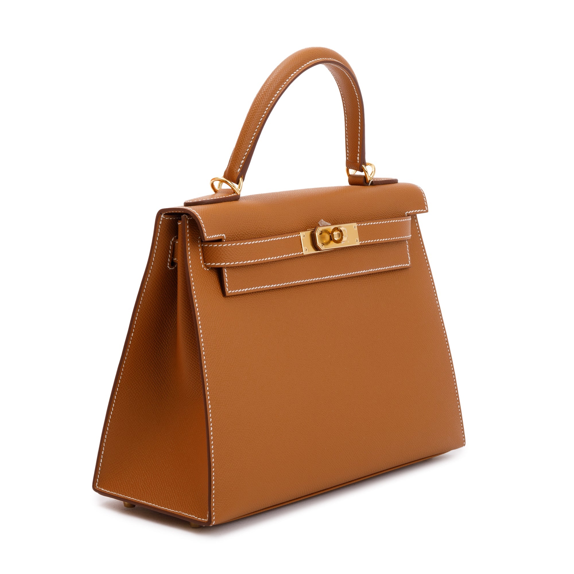 Hermes 2023 Gold Veau Epsom Kelly II Sellier 28 w/ Box & Receipt