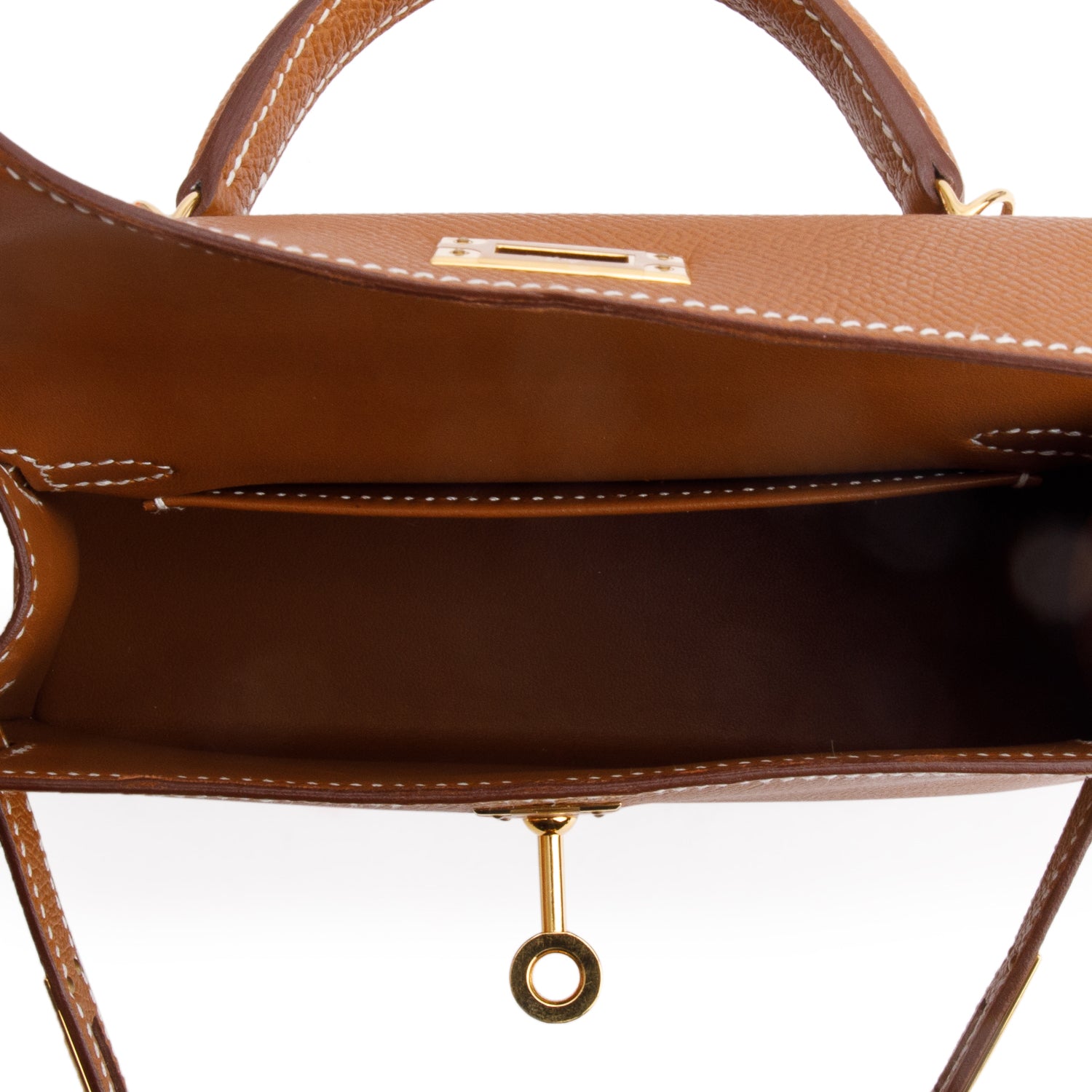 Hermes 2023 Gold Veau Epsom Leather Mini Kelly II Sellier 20 w/ Box & Strap