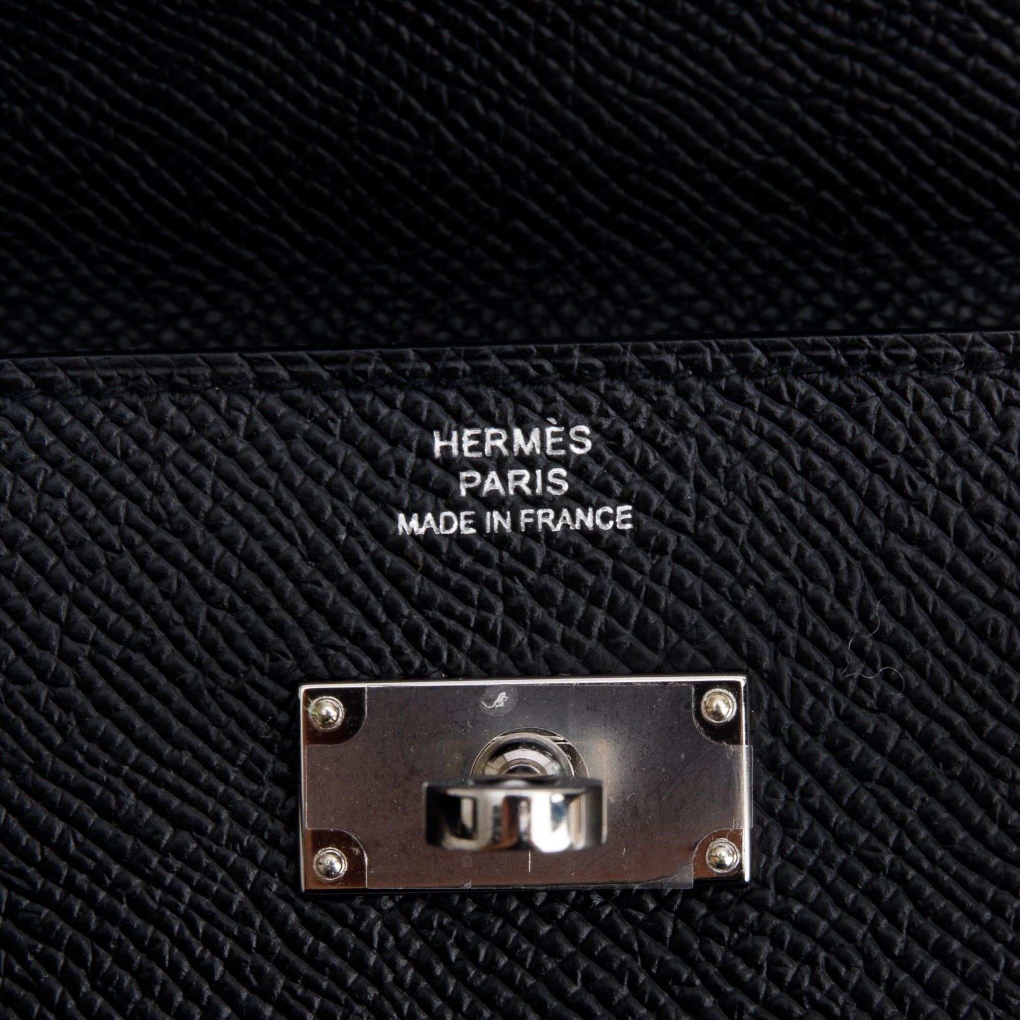 Hermes 2023 Noir Epsom Leather Kelly Wallet To Go w/ Box & Strap