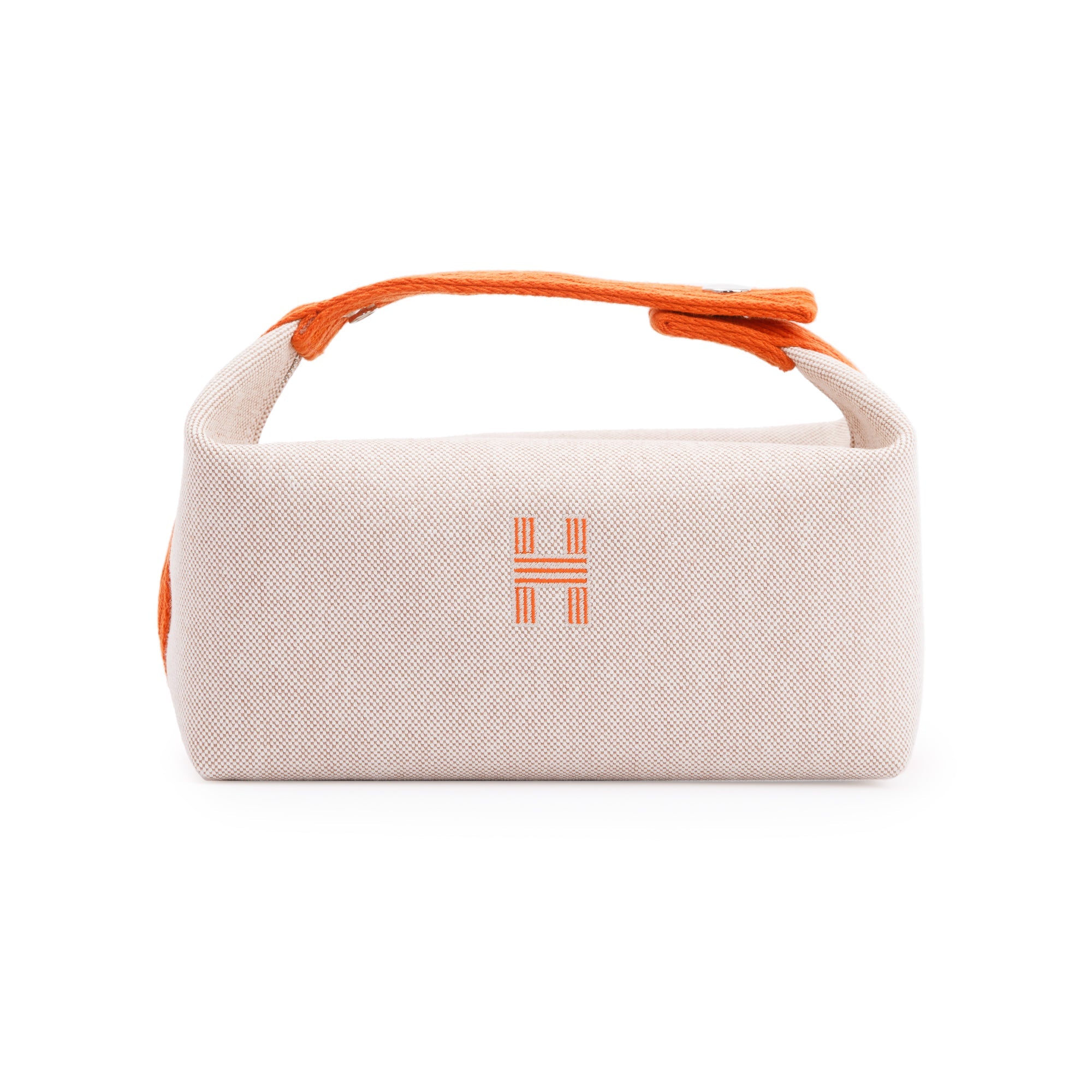 Hermes 2023 Small Beige/Orange Toile Bride-A-Brac Case w/ Box & Receipt