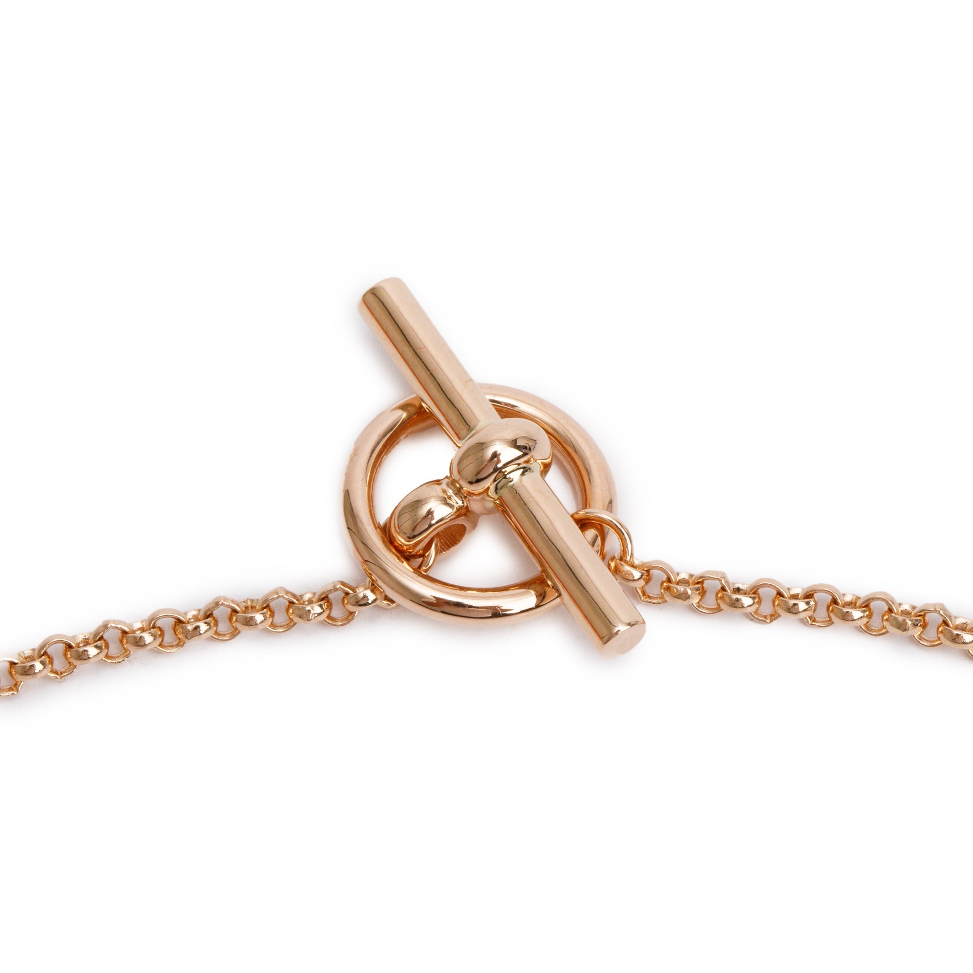 Hermes 2024 18k Rose Gold Diamond Clou D'H Pendant Necklace w/ Box & Receipt