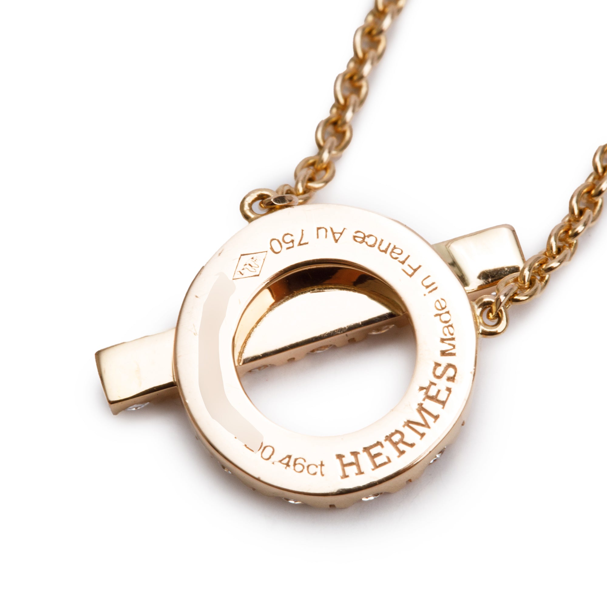 Hermes 2024 18k Rose Gold Diamond Finesse Pendant Necklace w/ Box & Receipt