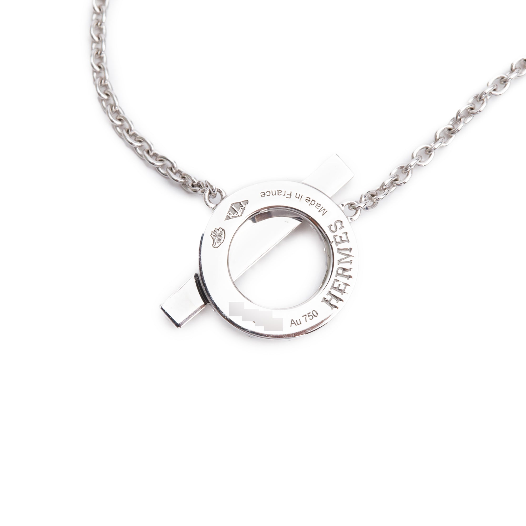 Hermes 2024 18k White Gold Diamond Finesse Pendant Necklace w/ Box & Certificate