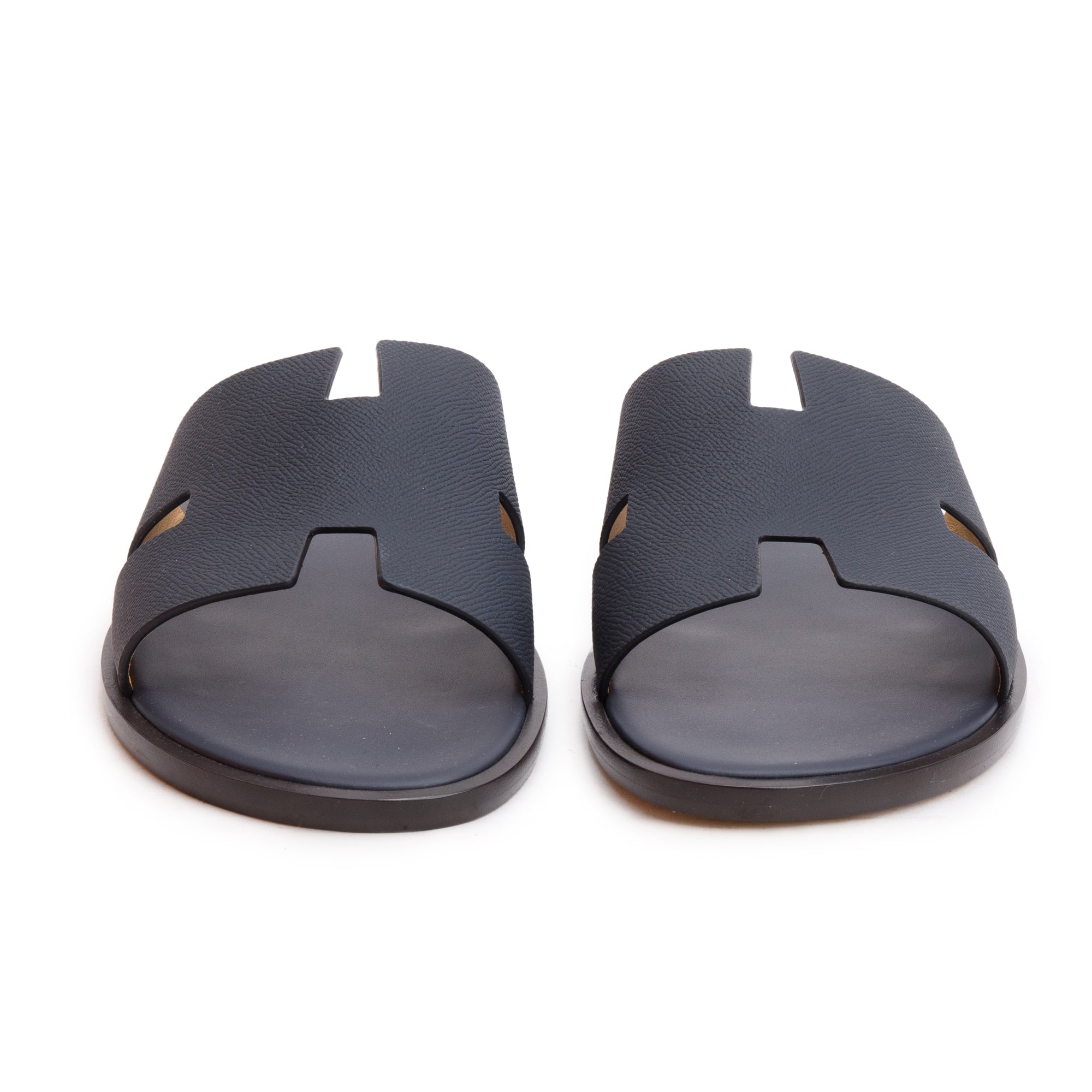 Hermes 2024 Marine Calfskin Leather Mens Izmir Sandals, Size 47 w/ Box & Receipt