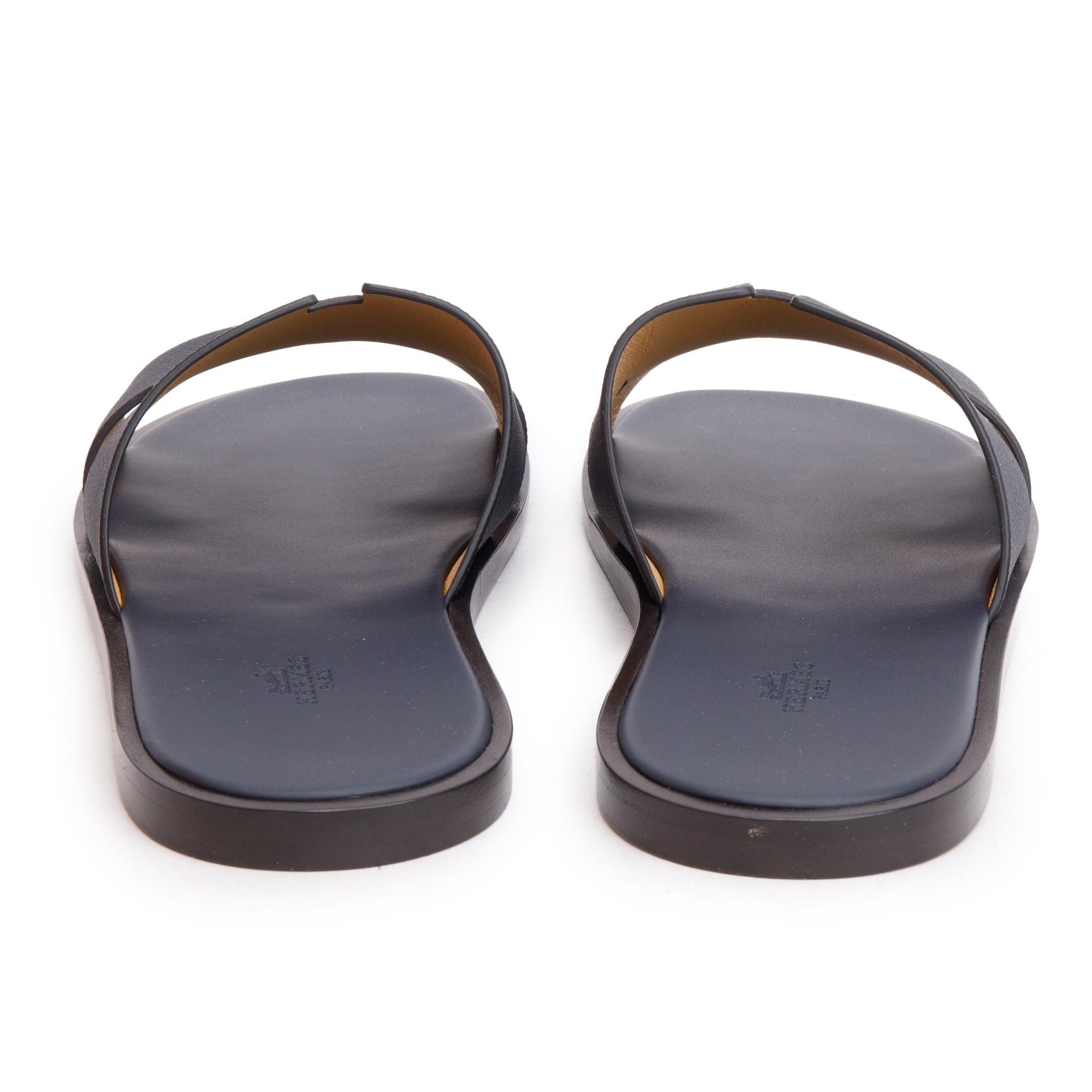 Hermes 2024 Marine Calfskin Leather Mens Izmir Sandals, Size 47 w/ Box & Receipt