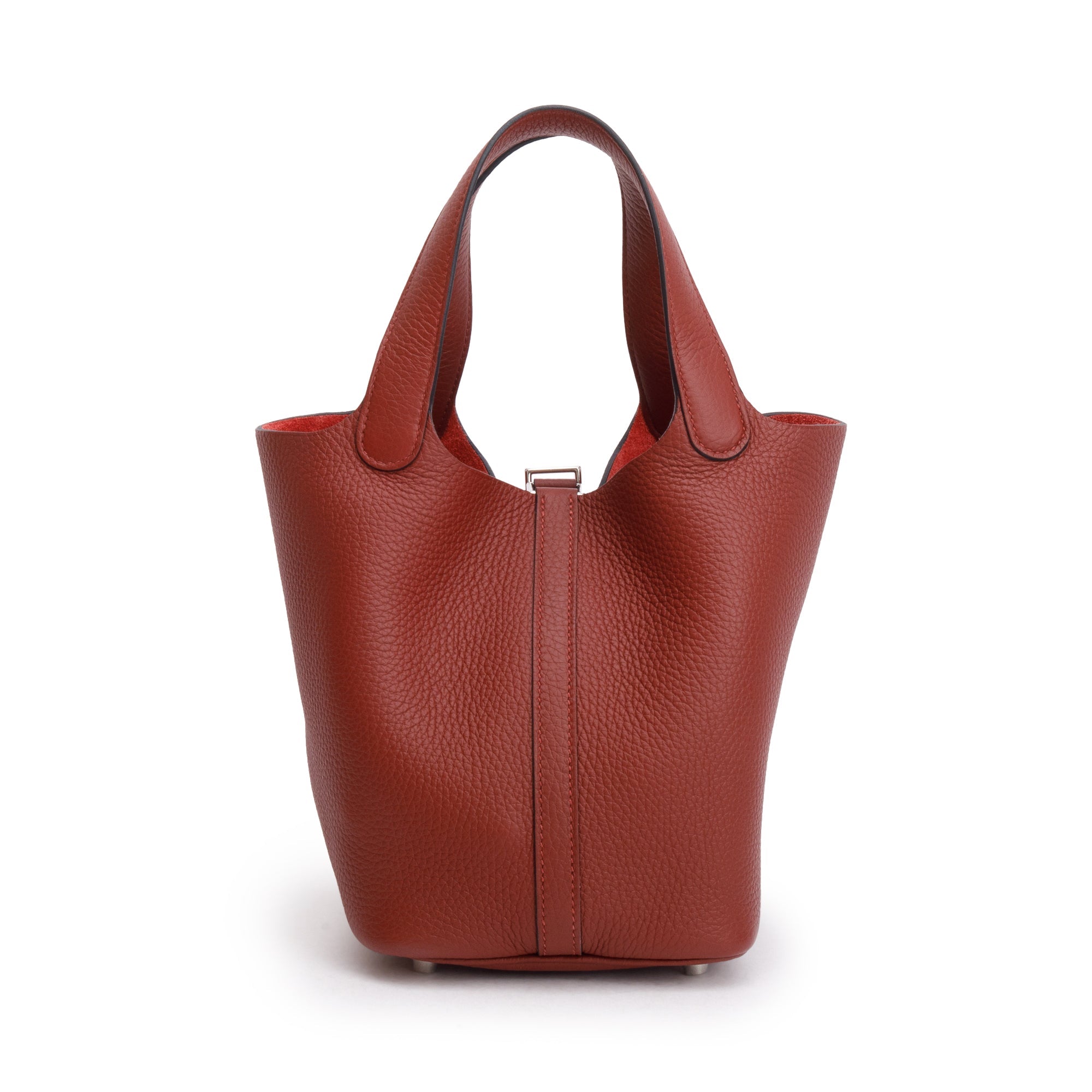 Hermes 2024 Rouge H Taurillon Clemence Picotin Lock 18 w/ Box & Receipt