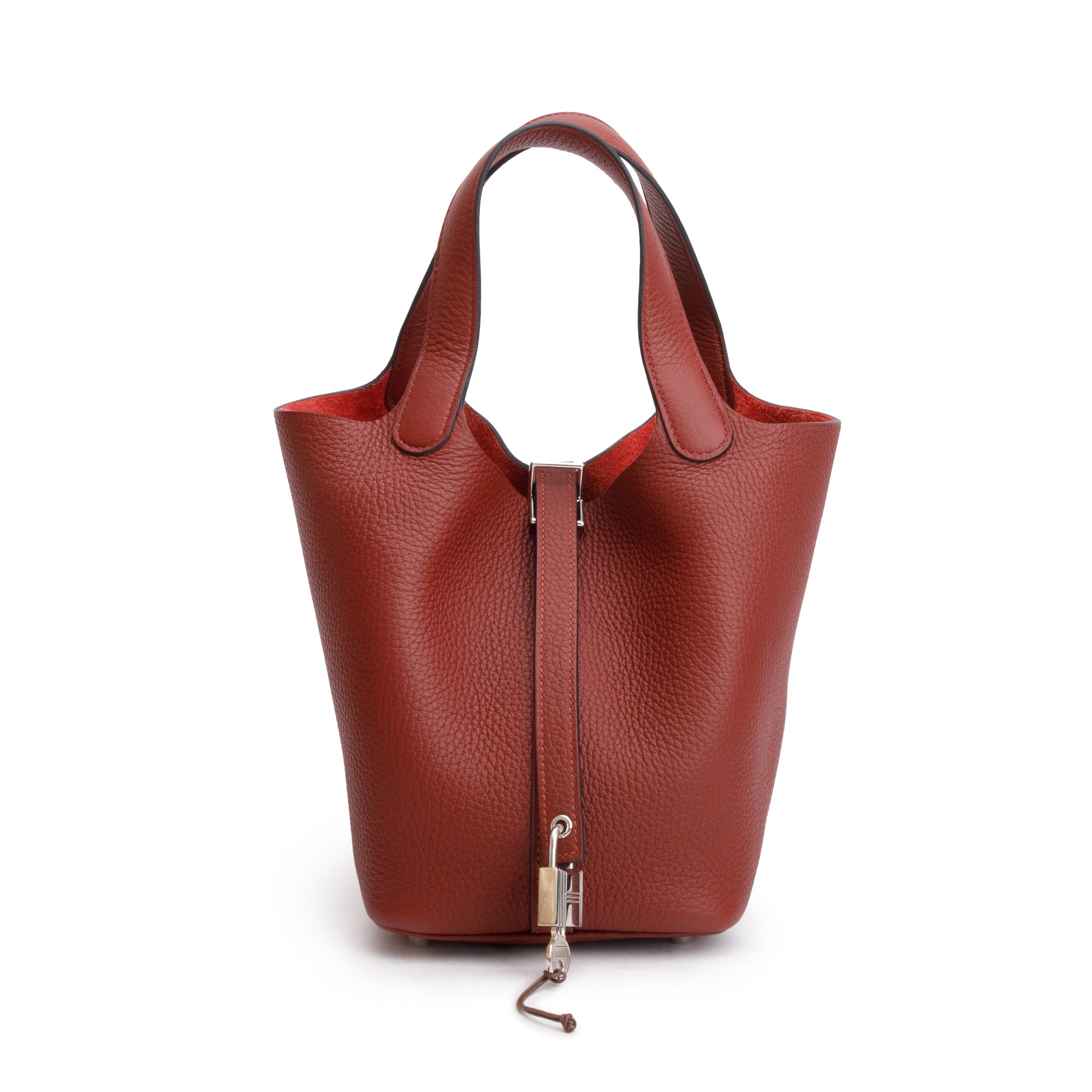 Hermes 2024 Rouge H Taurillon Clemence Picotin Lock 18 w/ Box & Receipt