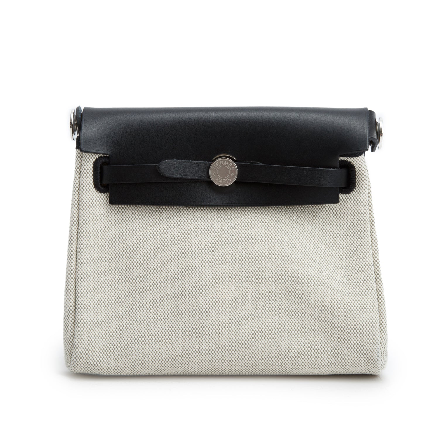 Hermes 2025 Ecru Noir Military Toile Vache Hunter Herbag Zip Retourne 20