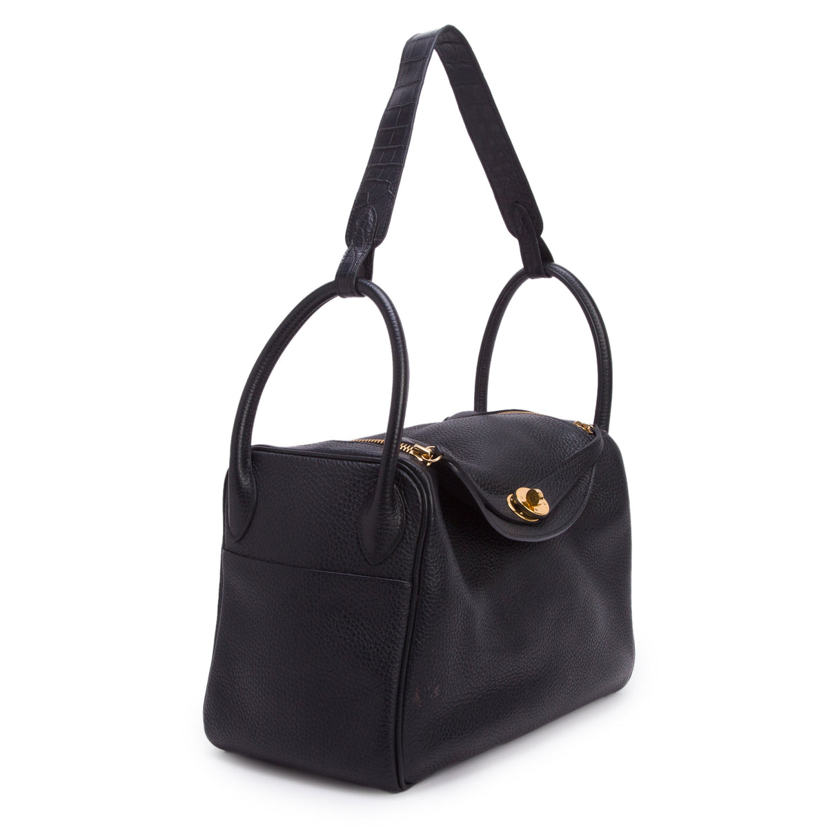 Hermes Noir Taurillon Clemence Crocodile Niloticus Lindy Touch 30