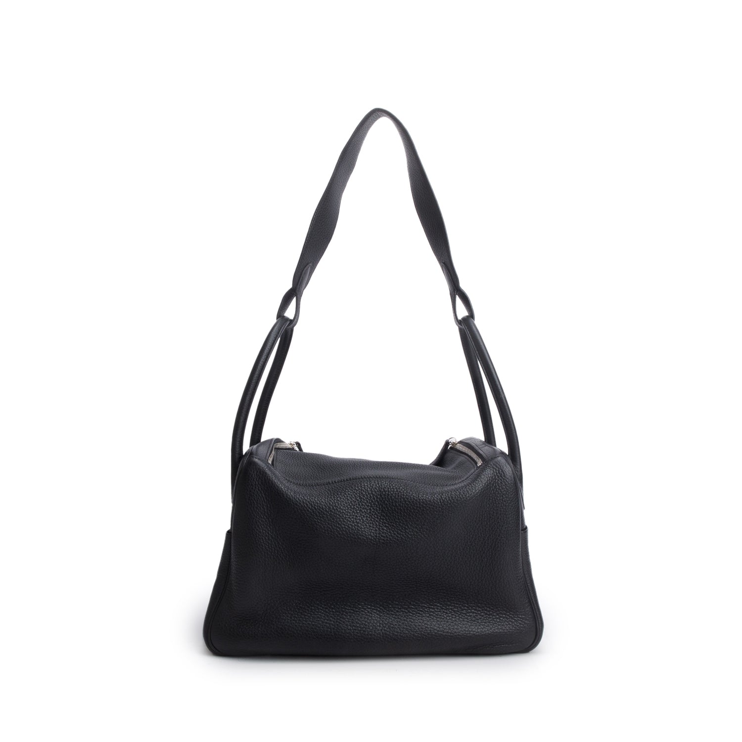 Hermes Noir Taurillon Clemence Leather Lindy 34