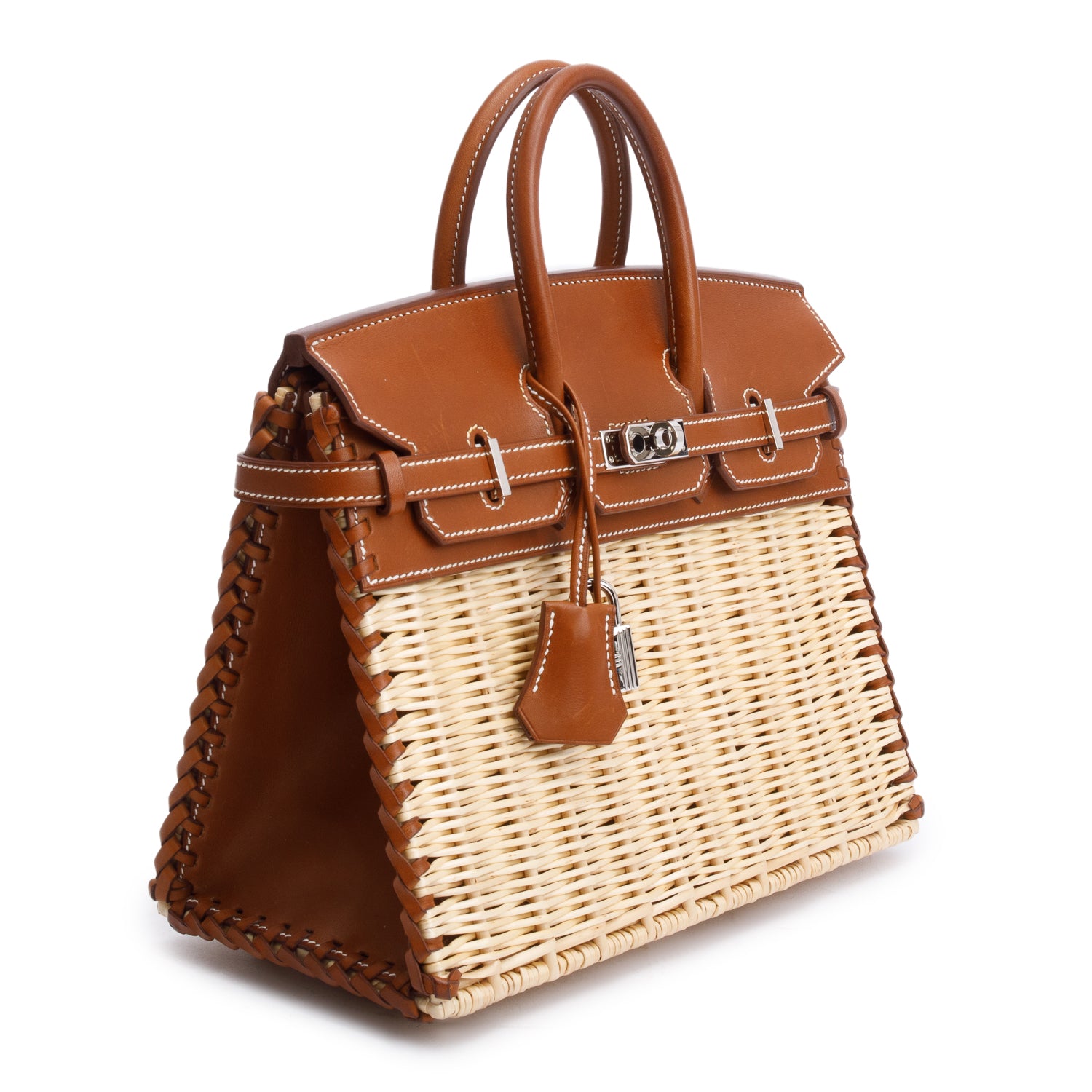Hermes 2022 Naturel/Fauve Osier Veau Barenia Birkin Picnic 25 w/ Box