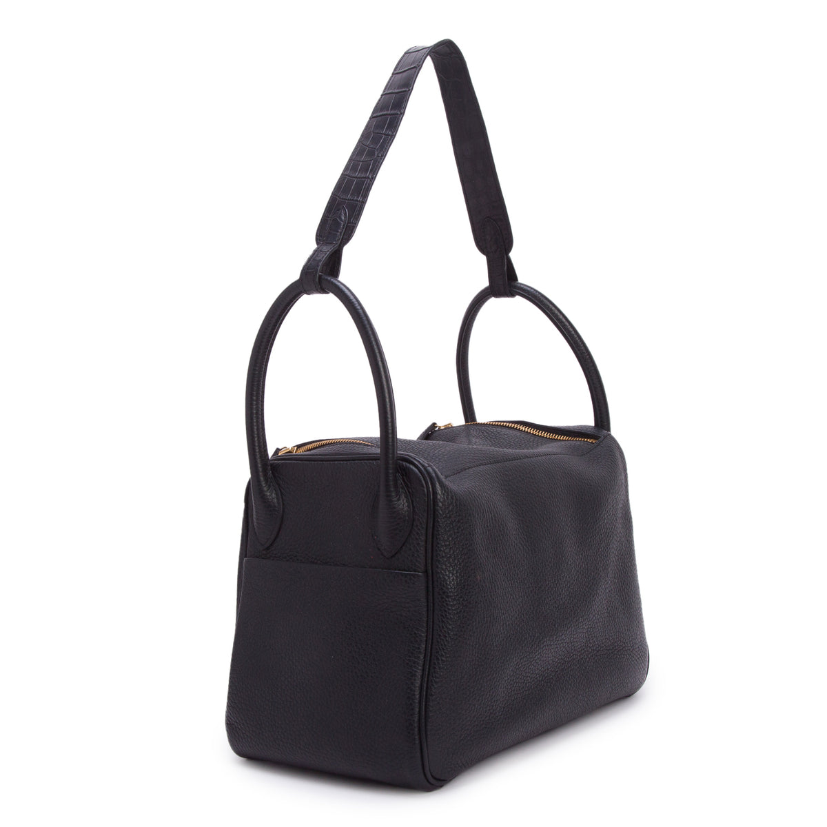Hermes Noir Taurillon Clemence Crocodile Niloticus Lindy Touch 30