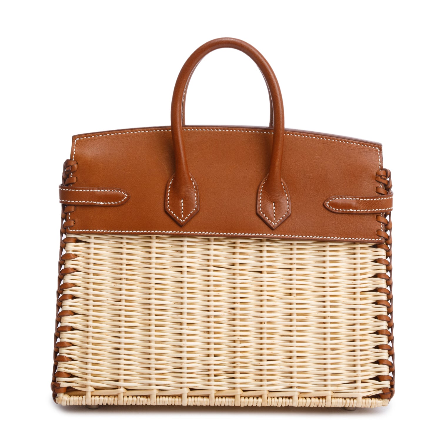 Hermes 2022 Naturel/Fauve Osier Veau Barenia Birkin Picnic 25 w/ Box
