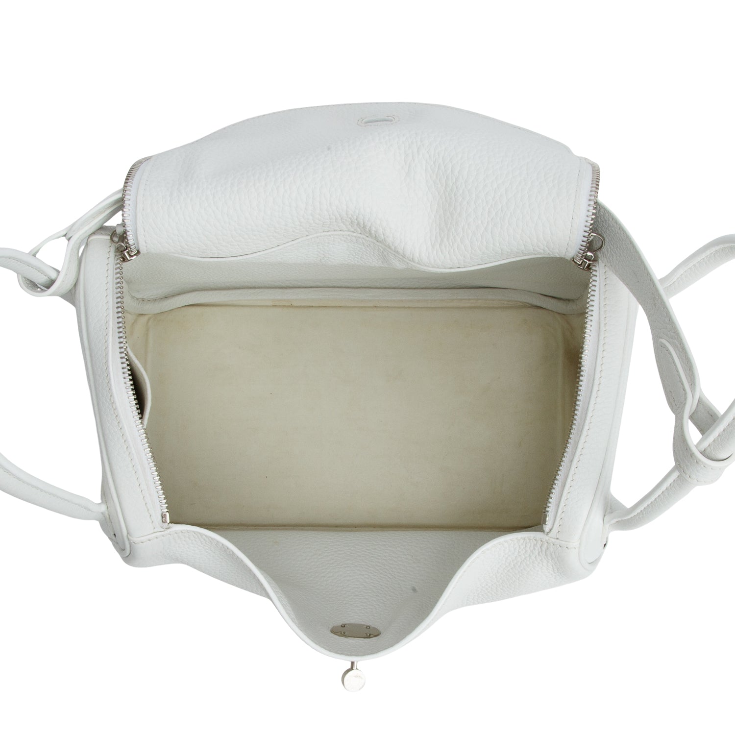 Hermes Blanc Taurillon Clemence Leather Lindy 30