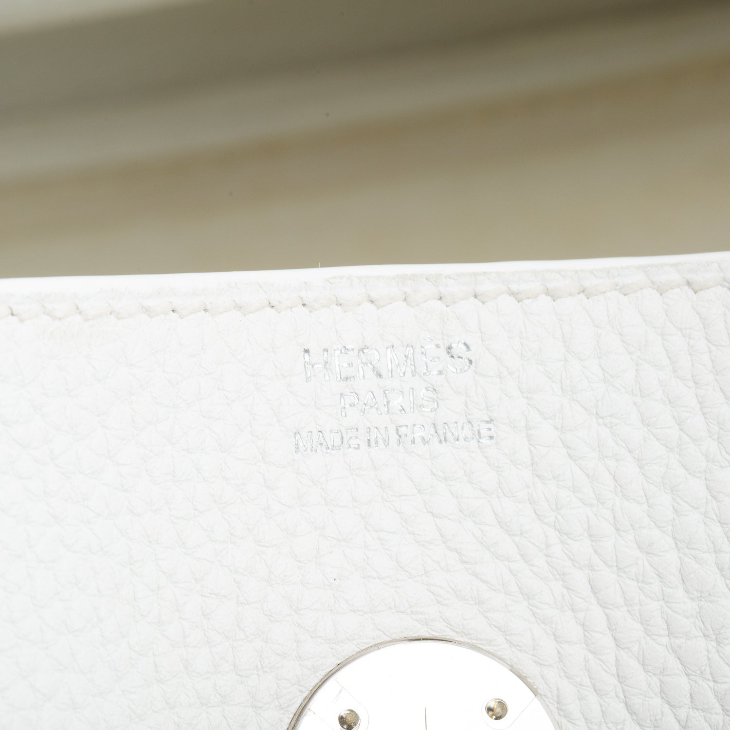 Hermes Blanc Taurillon Clemence Leather Lindy 30