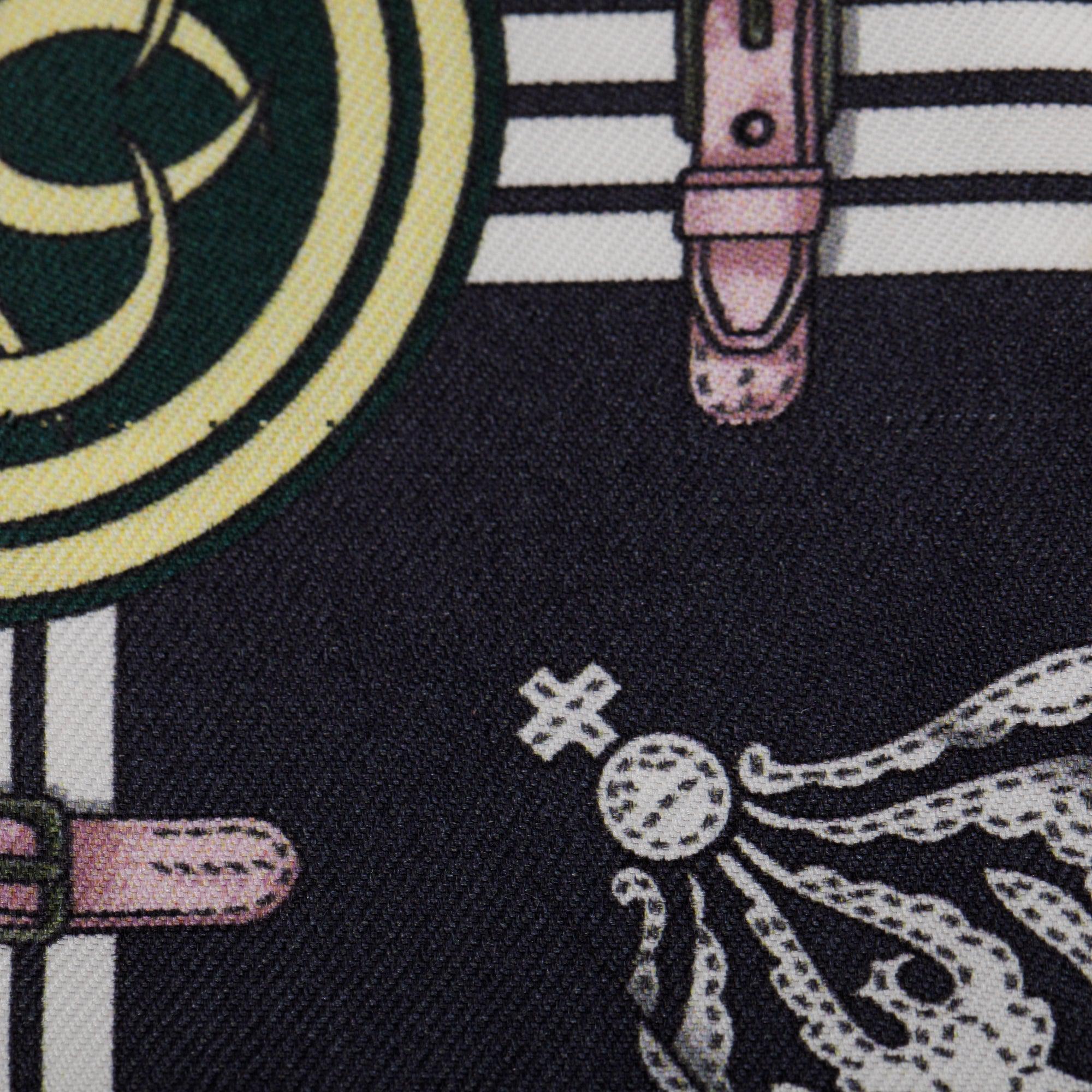 Hermes Anthracite Vieux Gris 'Grand Tenue' Silk Twilly w/ Box