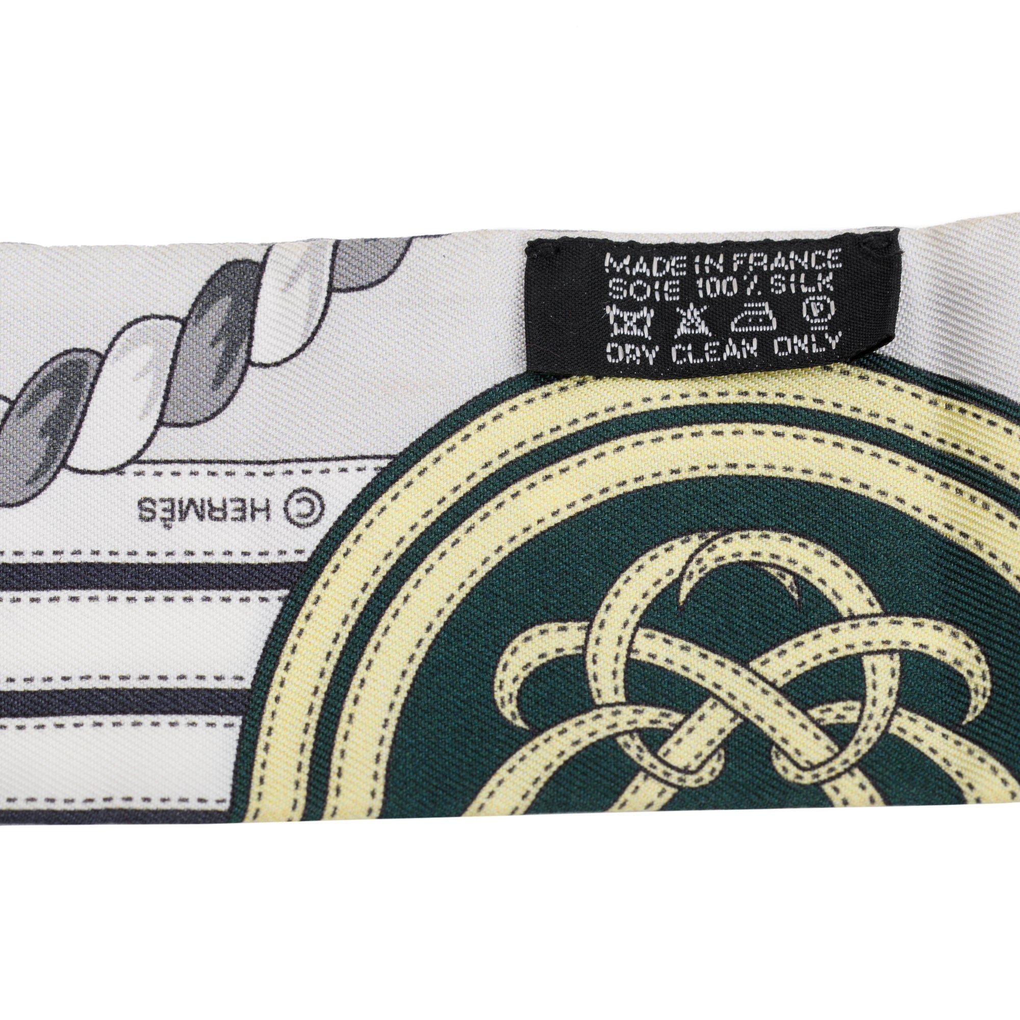 Hermes Anthracite Vieux Gris 'Grand Tenue' Silk Twilly w/ Box