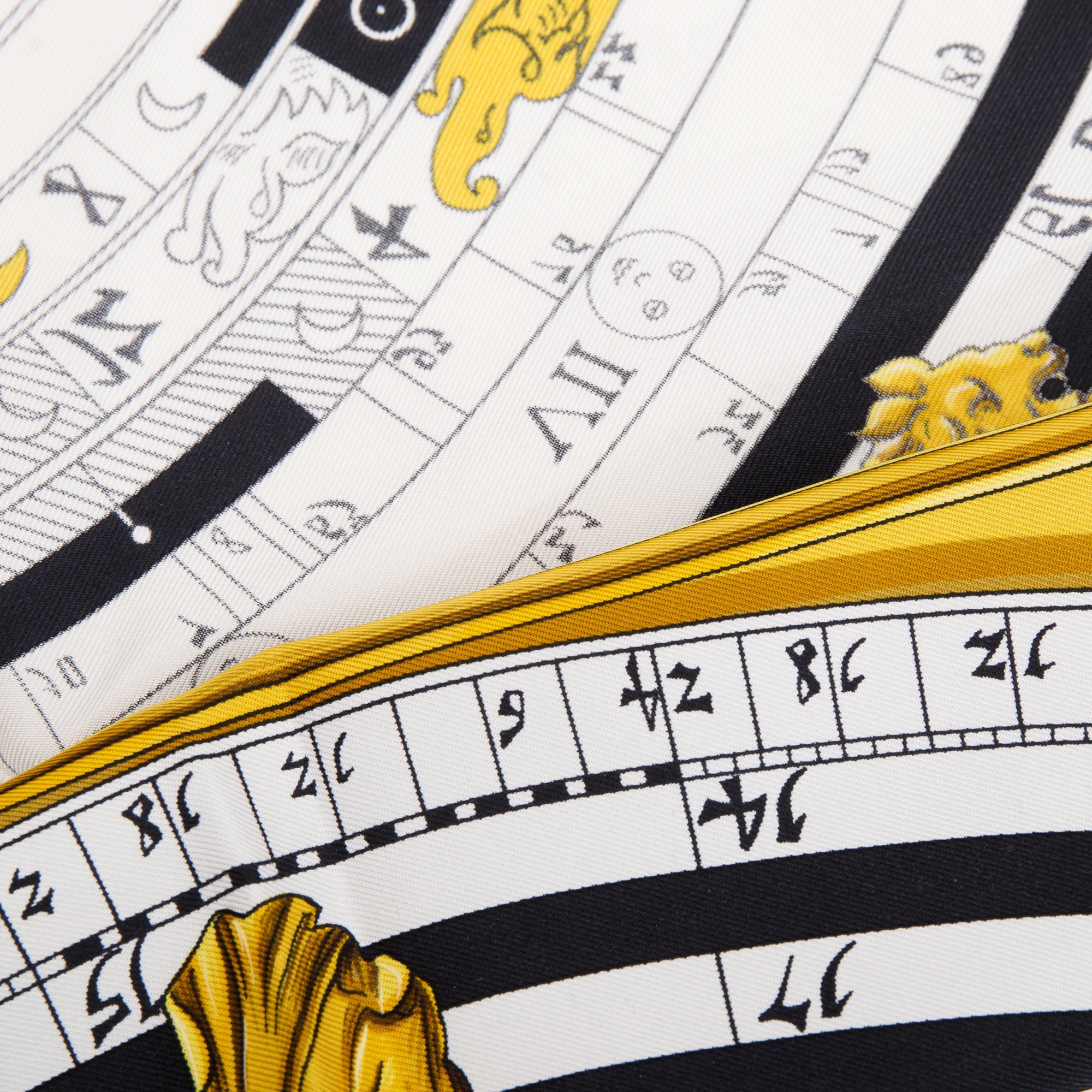 Hermes 'Astrologie' Black Multicolour Silk Scarf 90