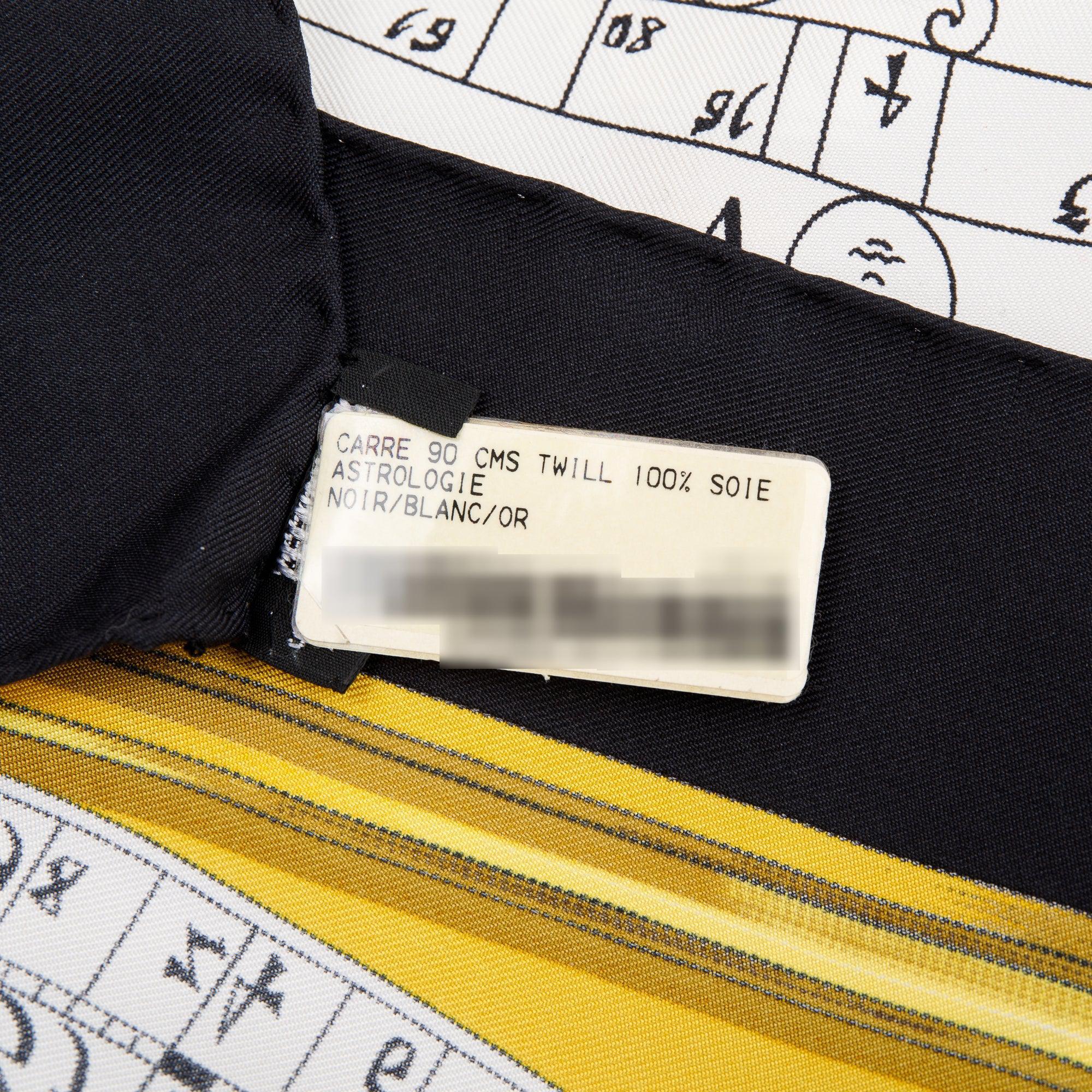 Hermes 'Astrologie' Black Multicolour Silk Scarf 90