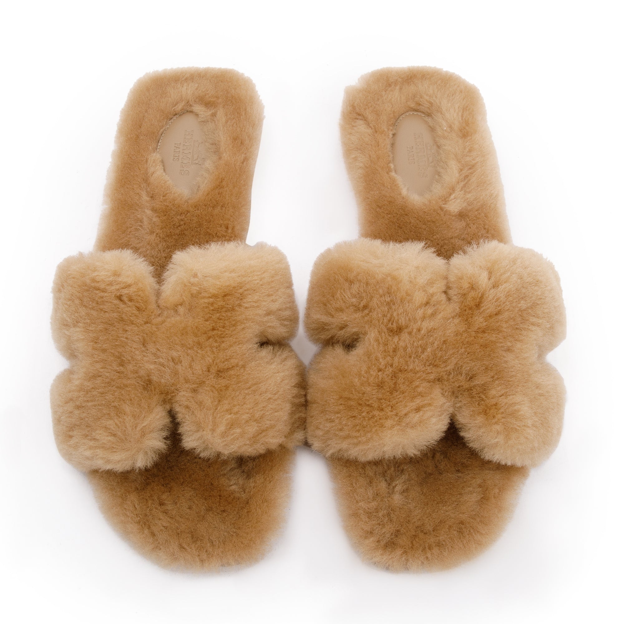 Hermes Beige Argile Peau Lainee Mer Oran Sandals, Size 40 w/ Box