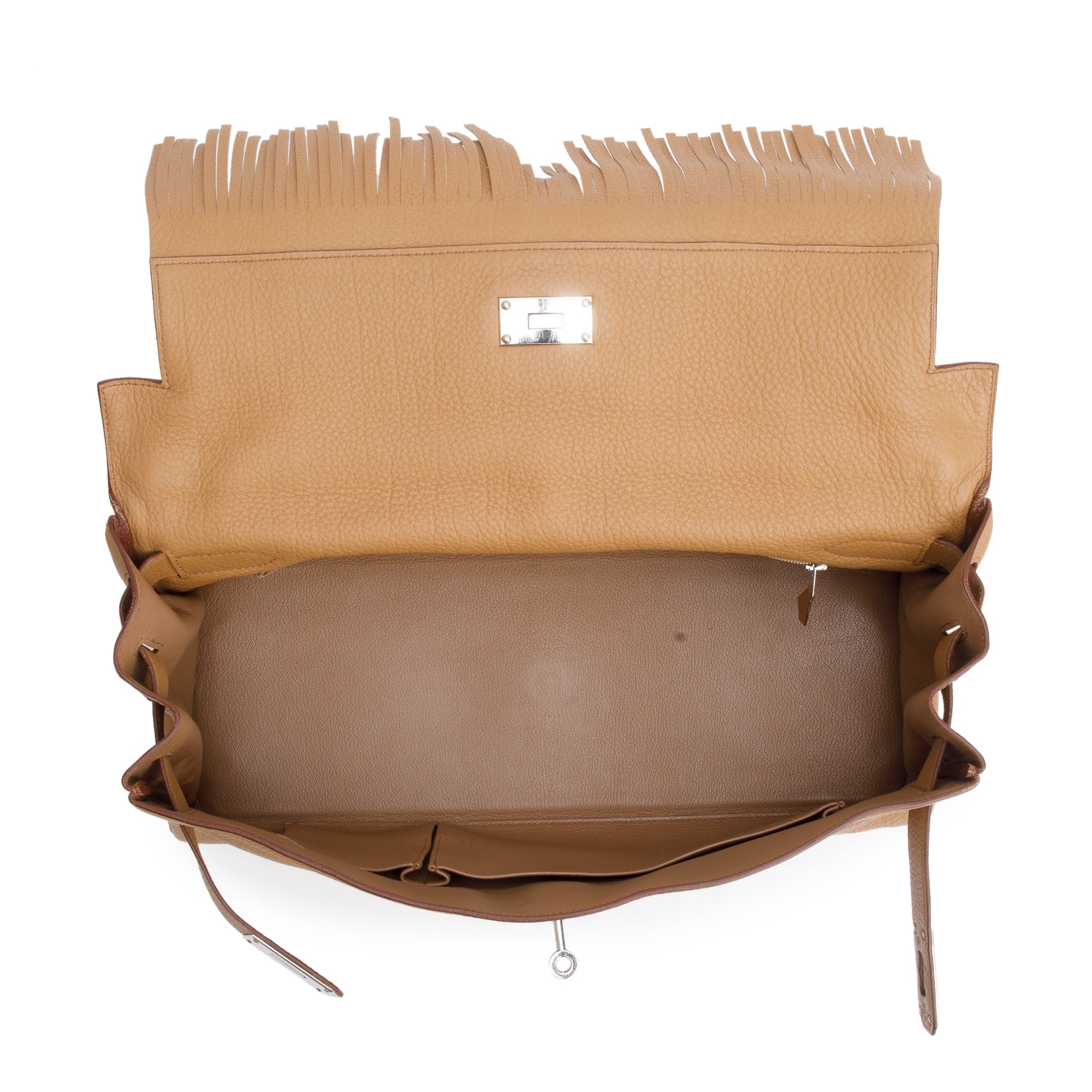 Hermes Biscuit Taurillon Clemence Fringe Kelly 42 JPG