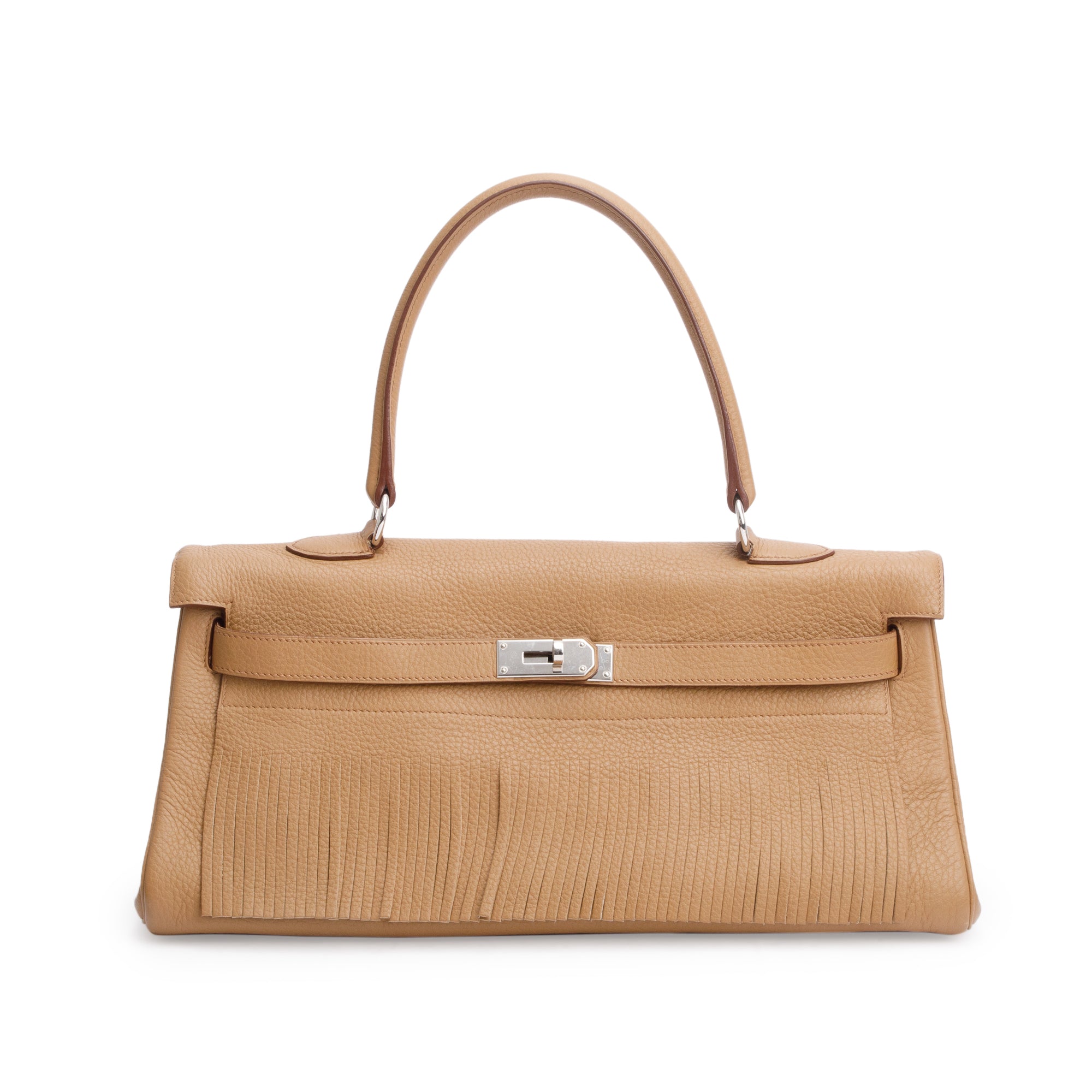 Hermes Biscuit Taurillon Clemence Fringe Kelly 42 JPG