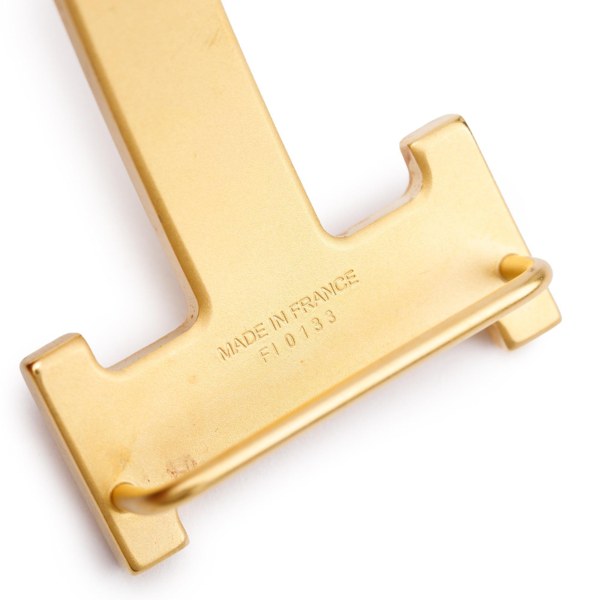 Hermes Black Box Bleu Togo Leather Reversible 32 mm H Belt Kit w/ Box