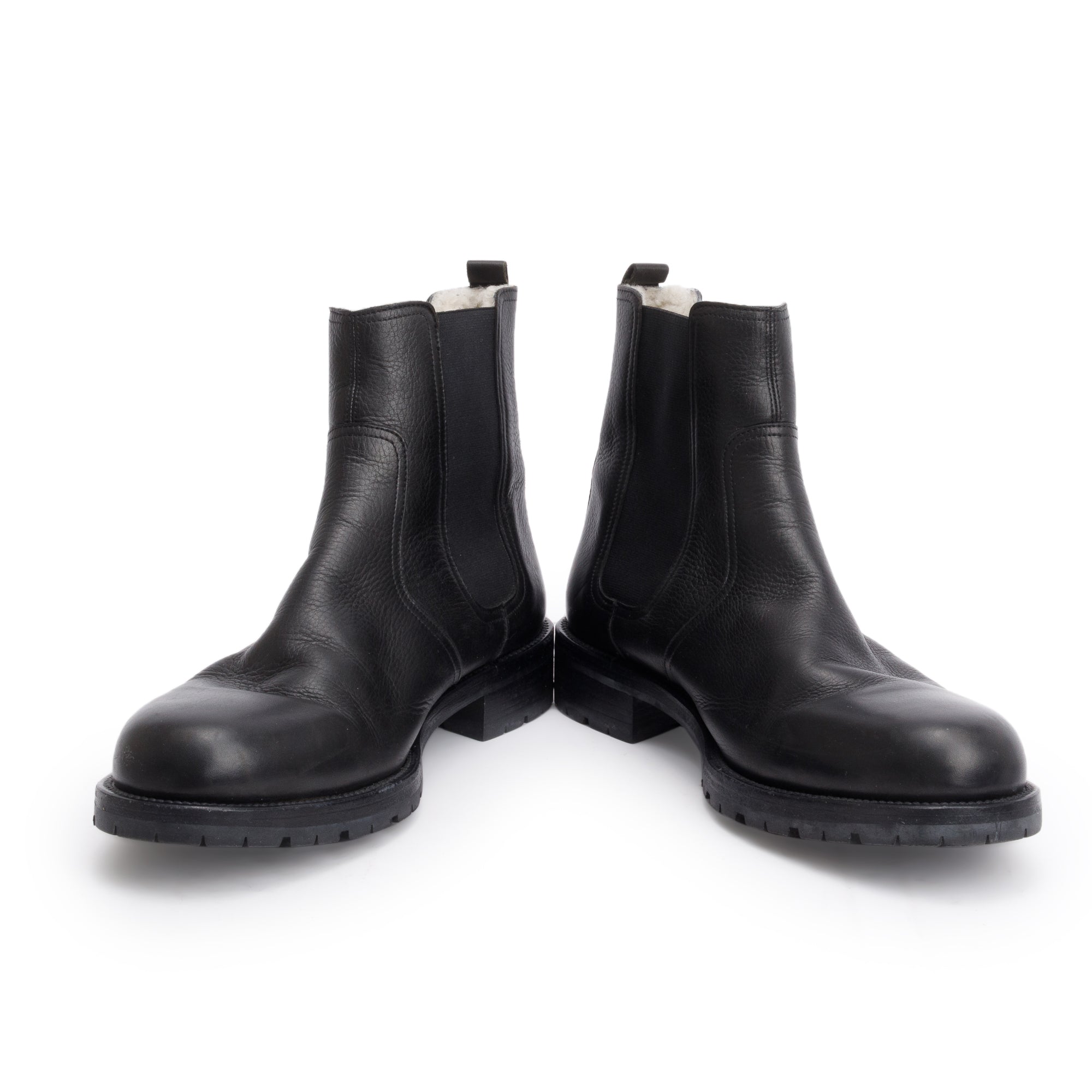 Hermes Black Calfskin Leather Chelsea Ankle Boots, Size 42.5