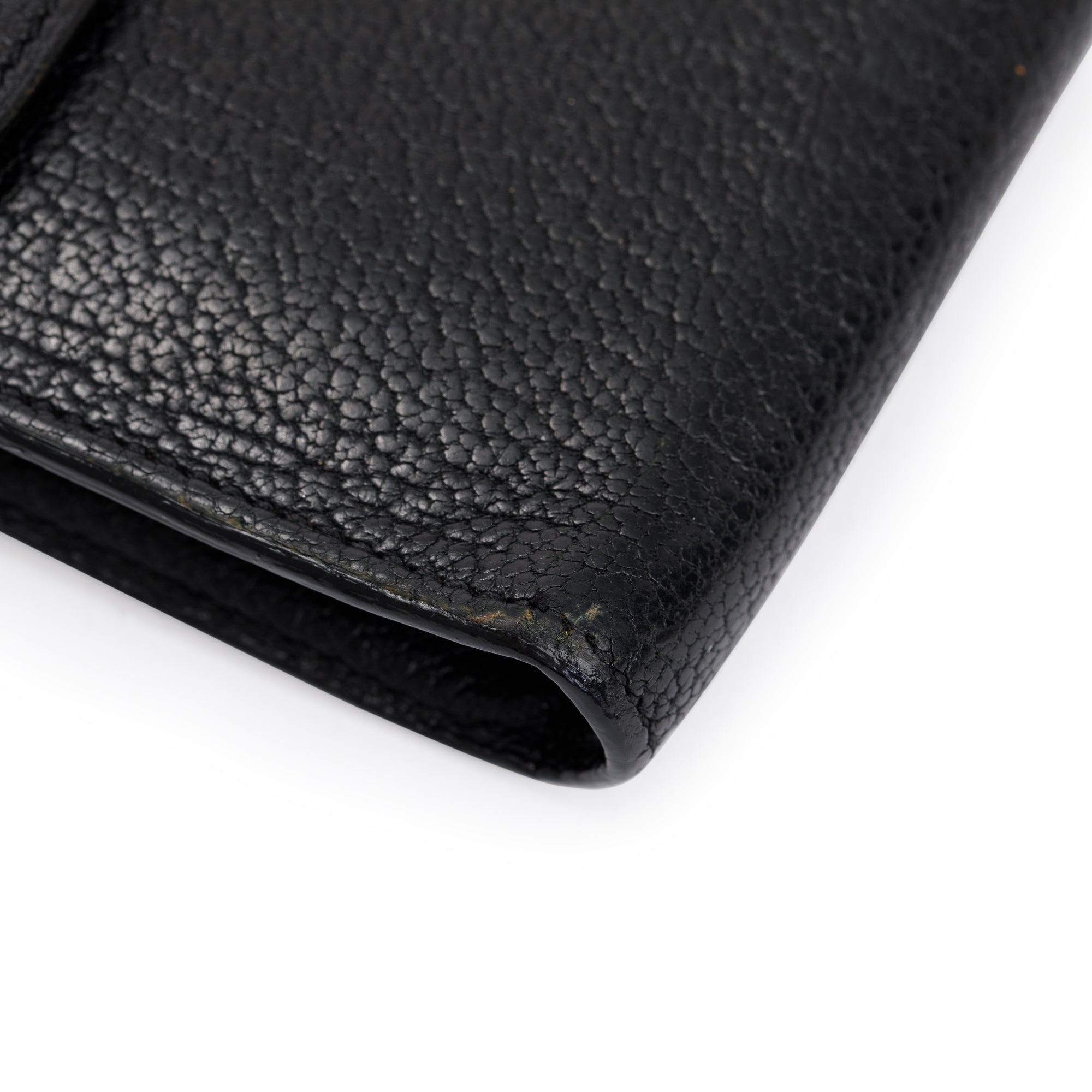 Hermes Black Chevre Mysore Goatskin Classic Kelly Longue Wallet